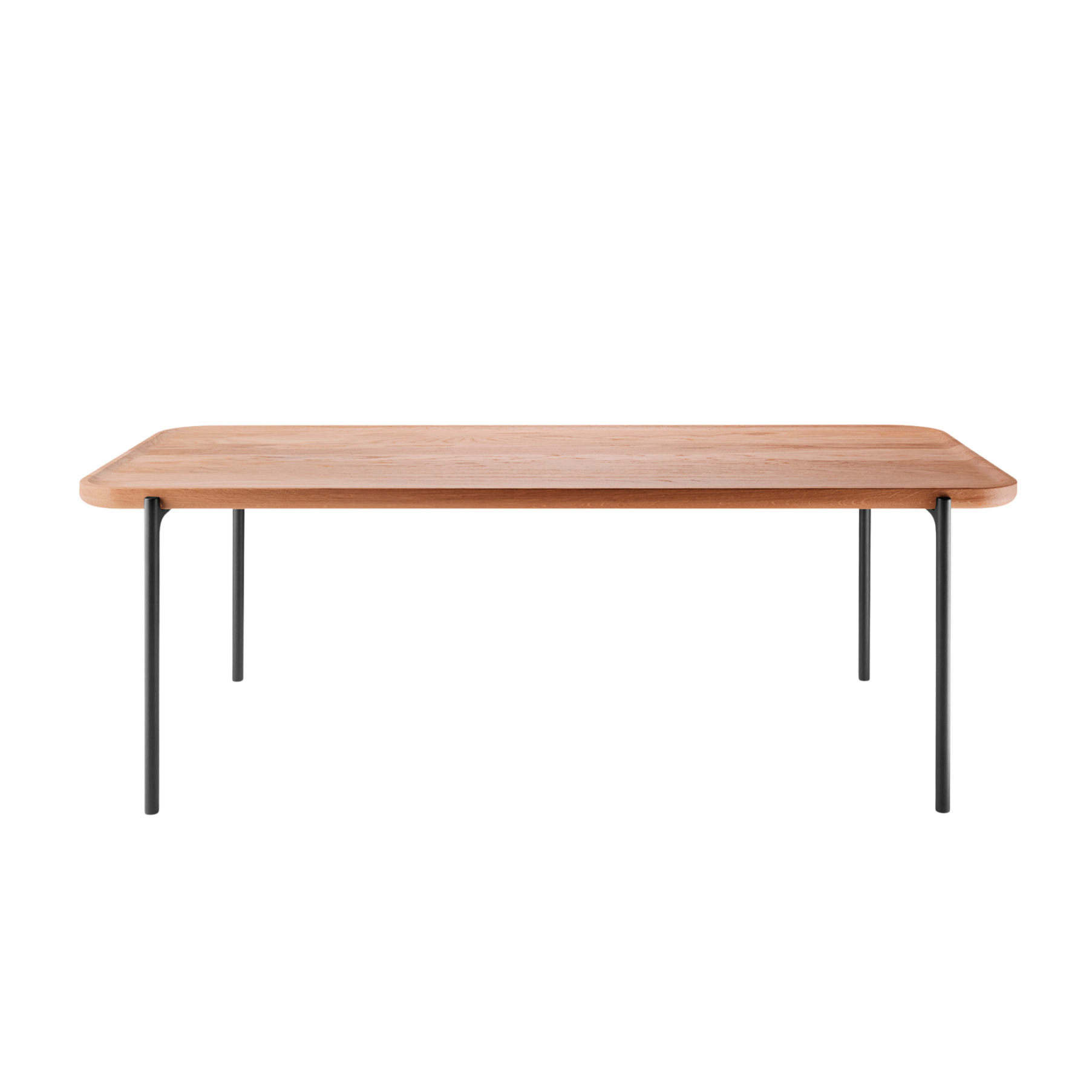 Rectangular side table SAVOYE natural oak with black base