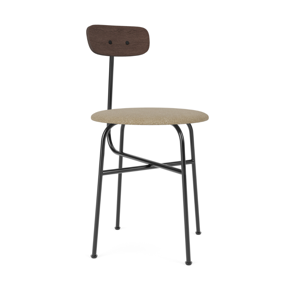 Stuhl AFTEROOM dunkles Eichenfurnier mit beige gepolstertem Sitz