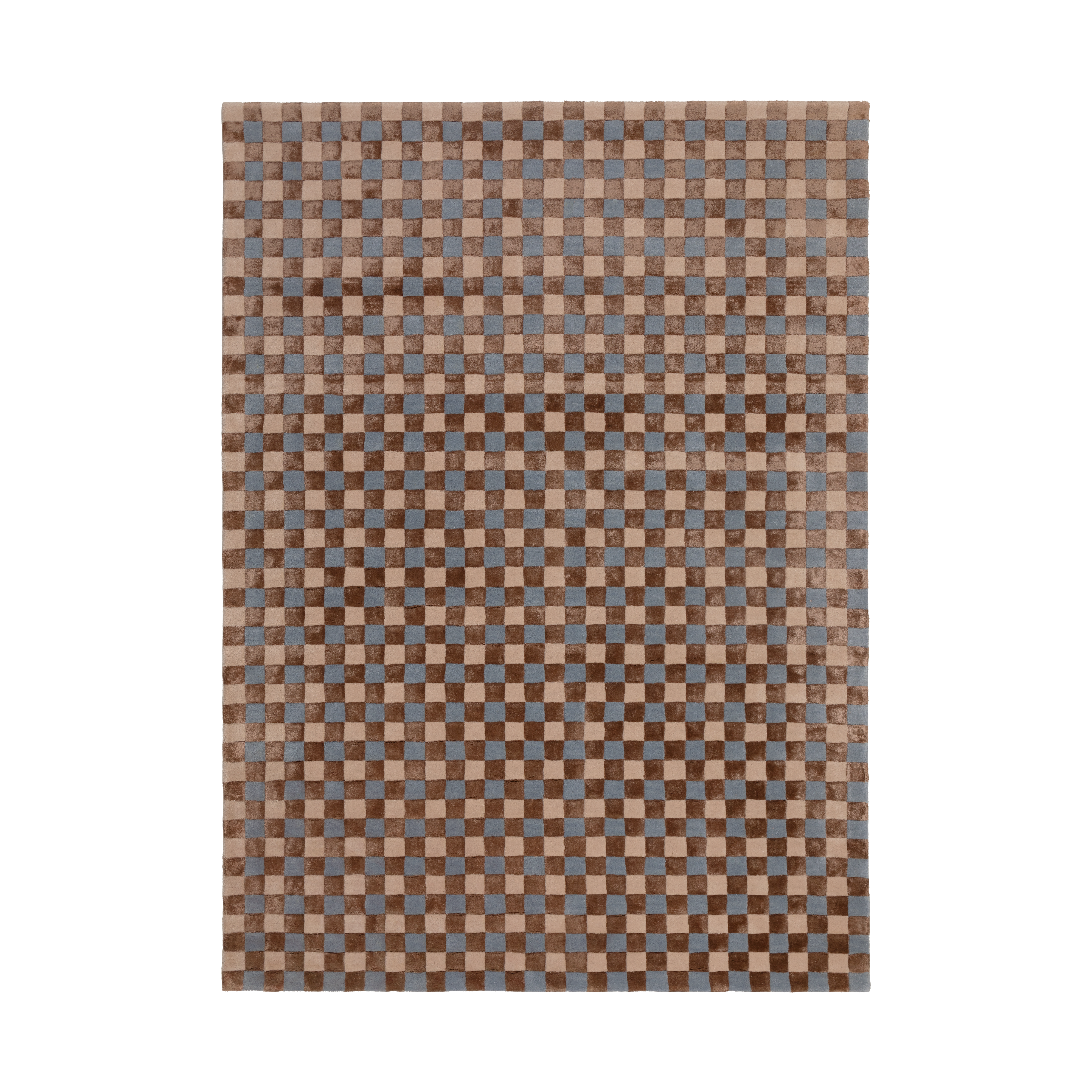 Teppich FLICKER blau mit beige und braun [Amelia]