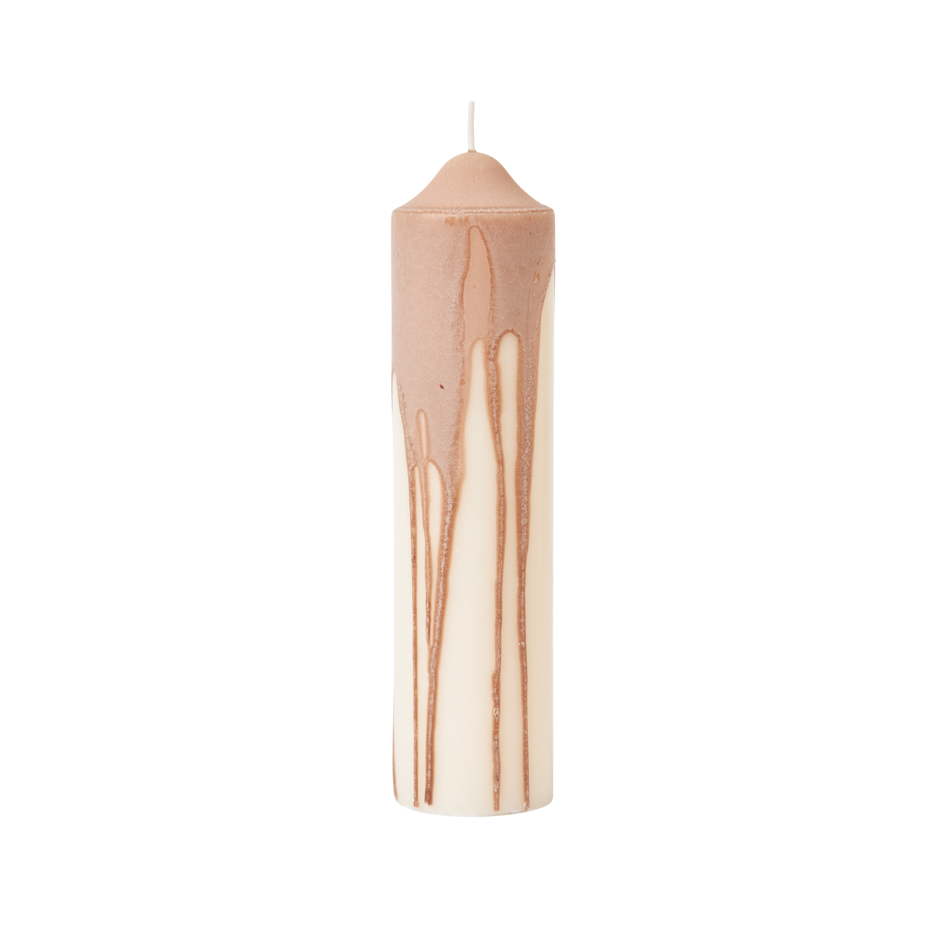Kerze DRYP beige mit Rosa