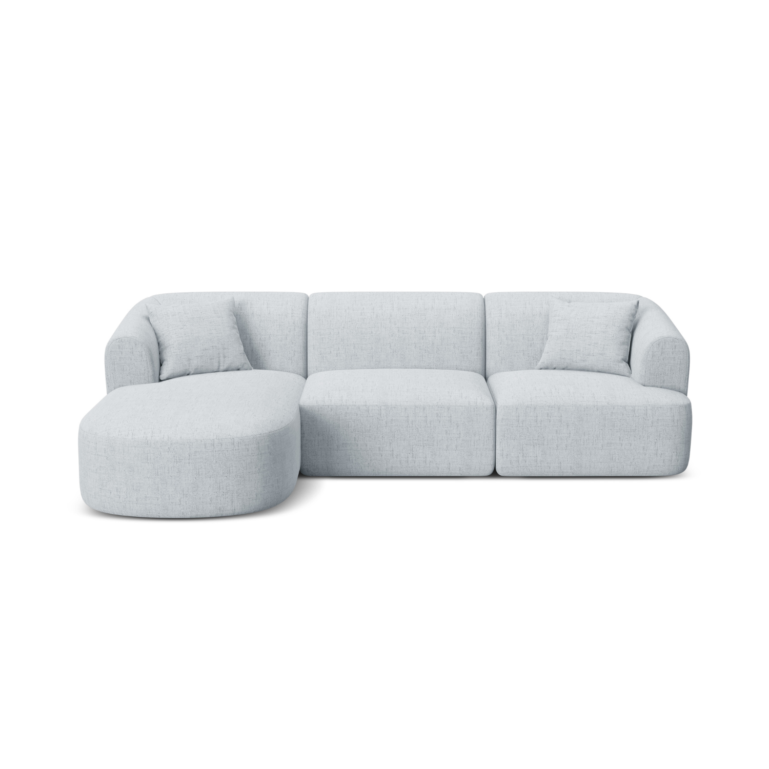 Left-sided 4-seater sofa CAMPI light gray chenille