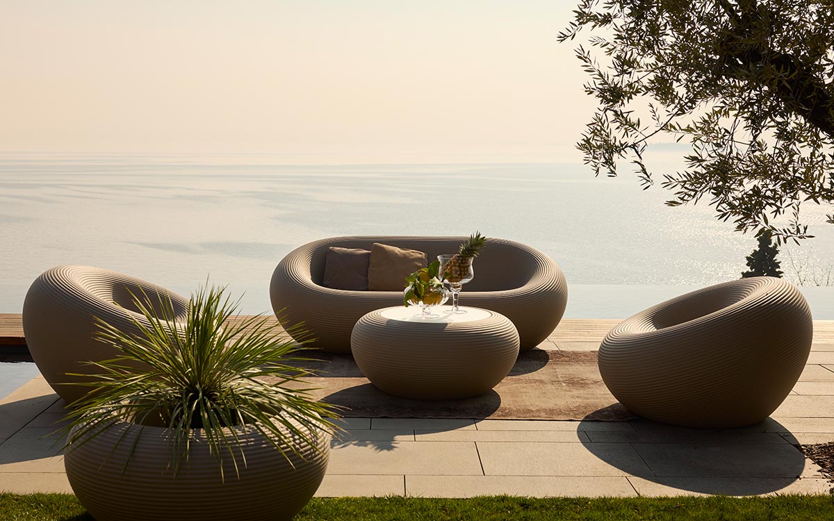 NAMI Outdoor-Couchtisch Warmes Grau