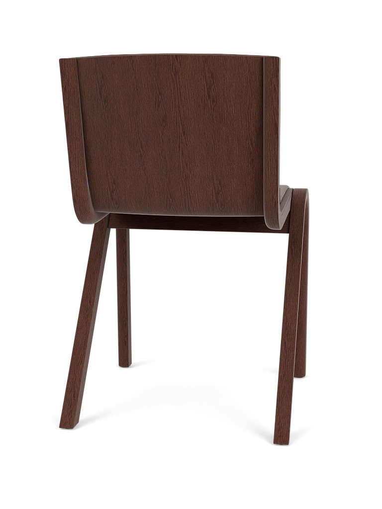 READY chair brown leather with dark oak base