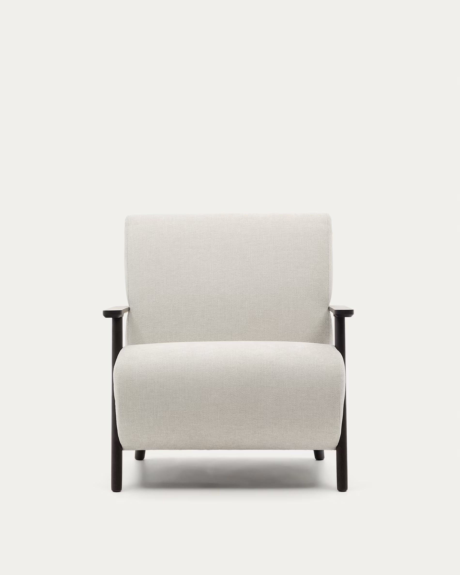 Sessel MEGHAN creme mit schwarzem Gestell