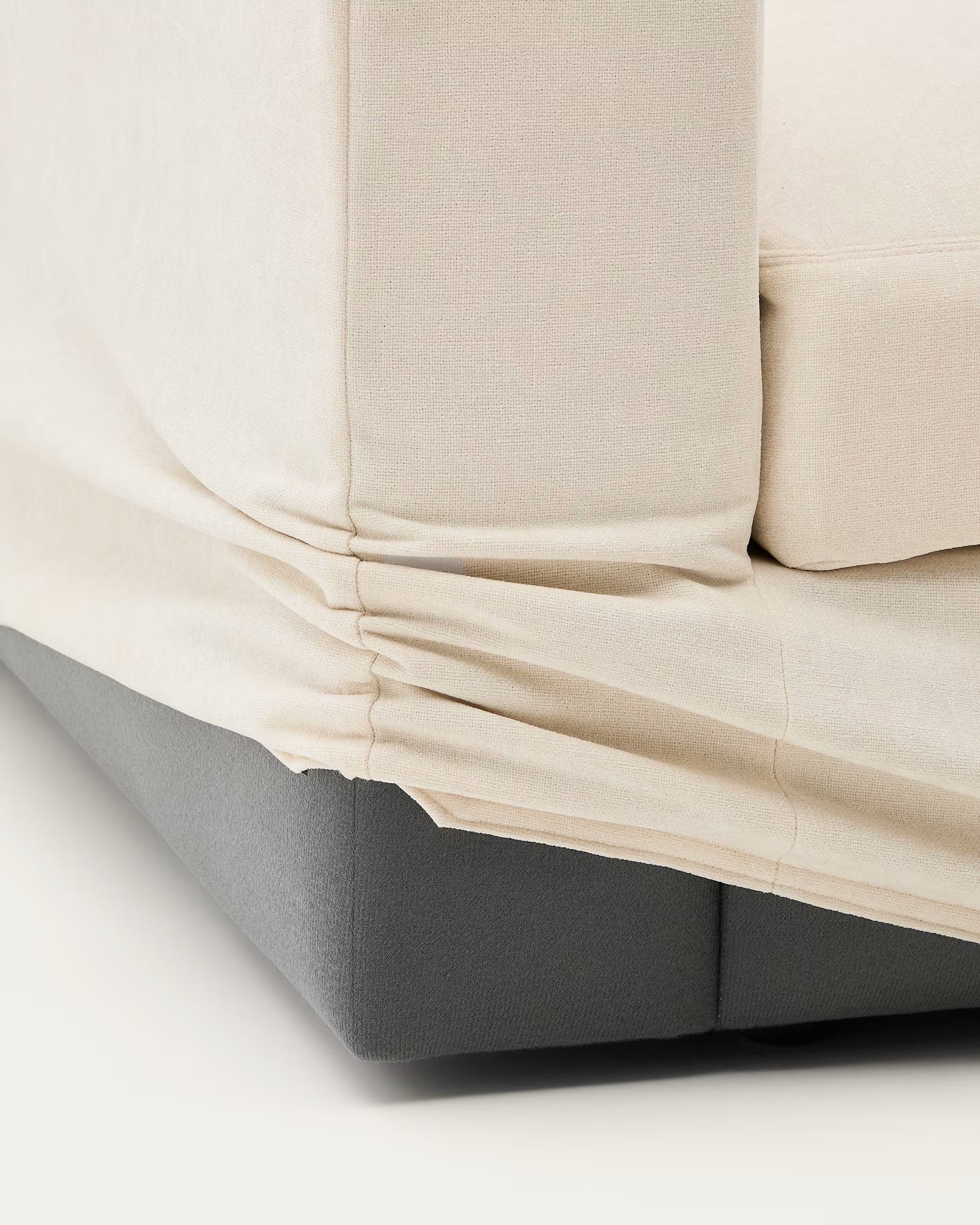 3-Sitzer-Sofa ALEA aus ecrufarbenem Chenille 