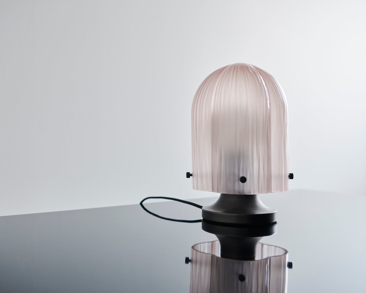 Tischlampe SEINE rosa Glas