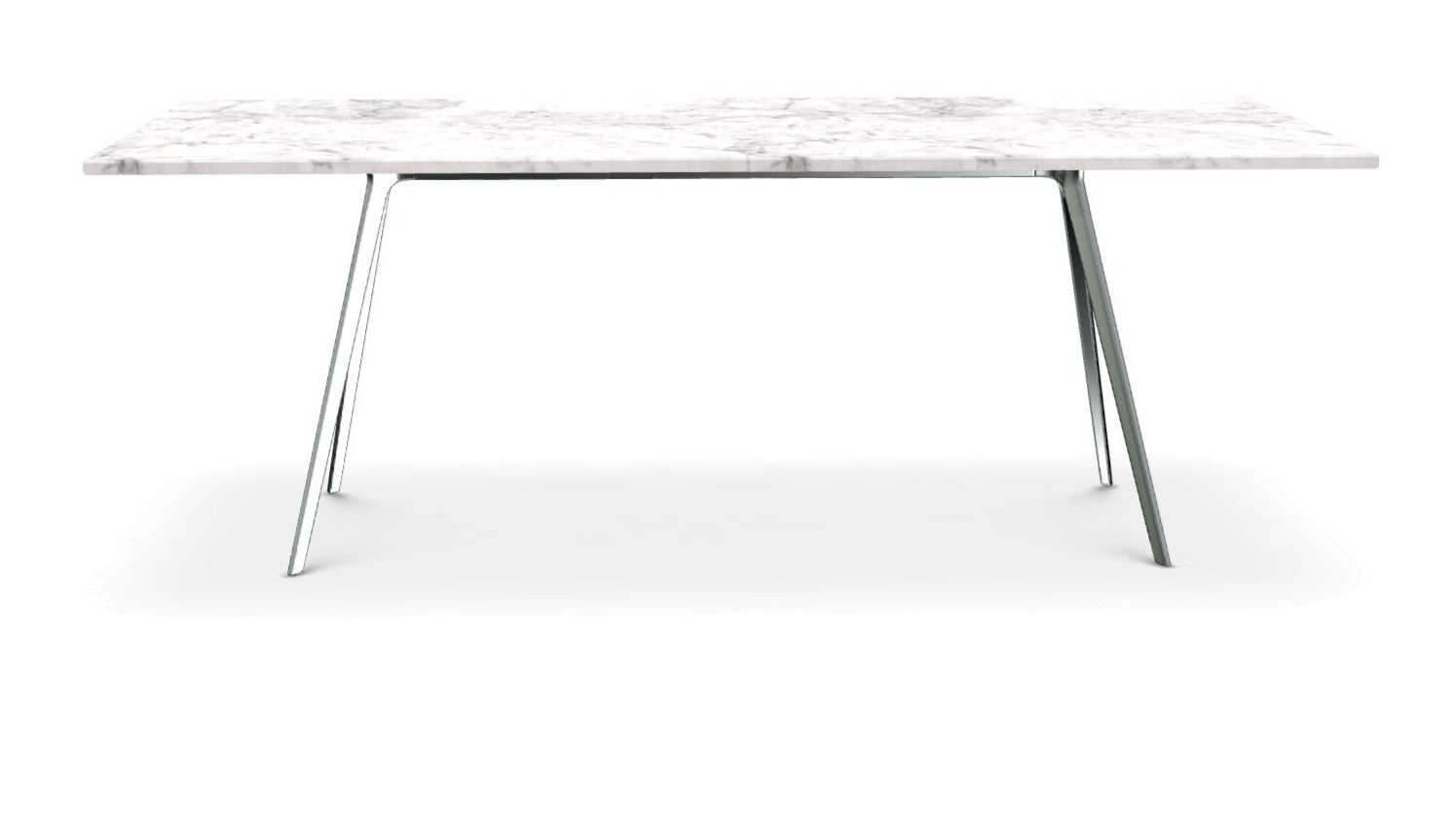 BAGUETTE table polished aluminum base