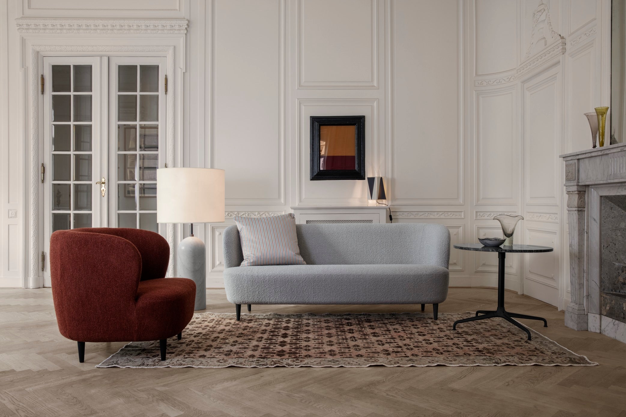 GRAVITY XL Floor Lamp White Marble