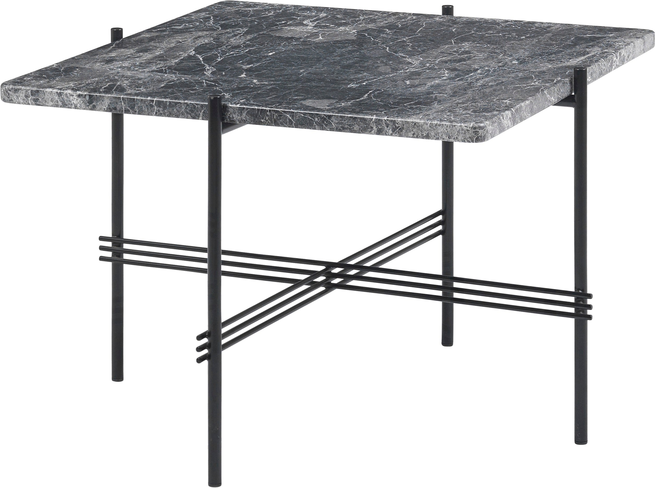 TS coffee table gray marble with black base