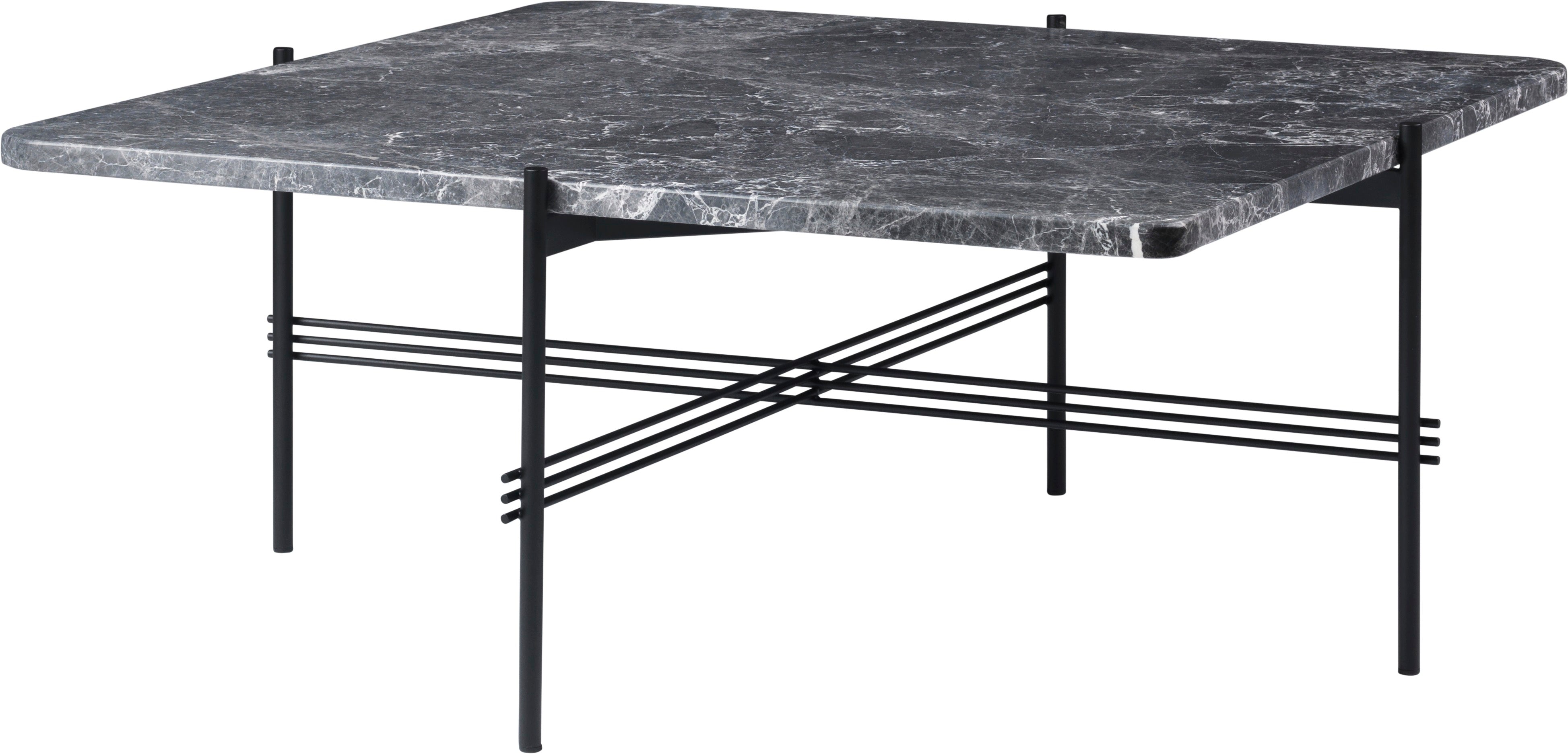 TS coffee table gray marble with black base