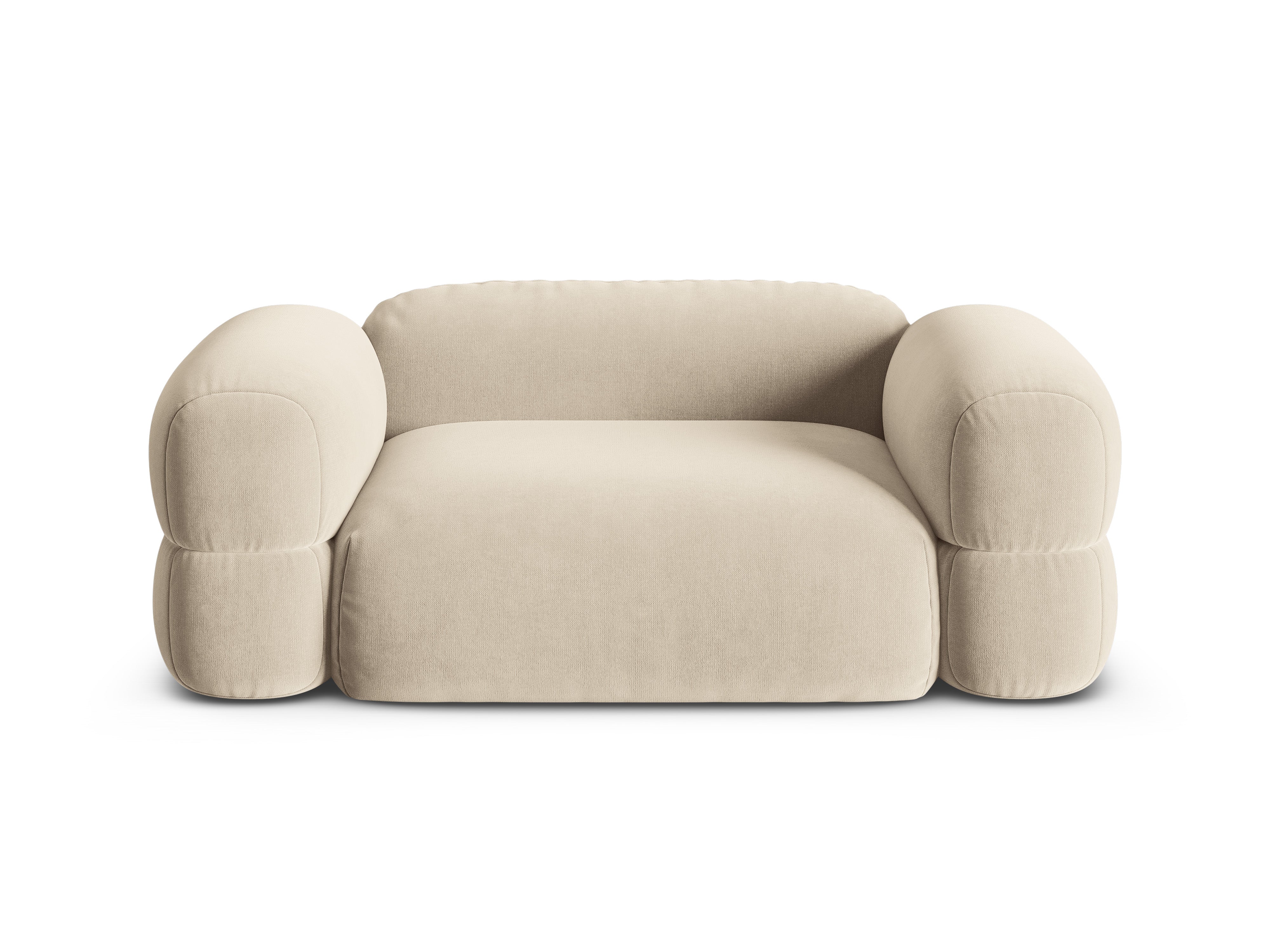 Sofa aus Samt 2-sitzig ROGER hellbeige