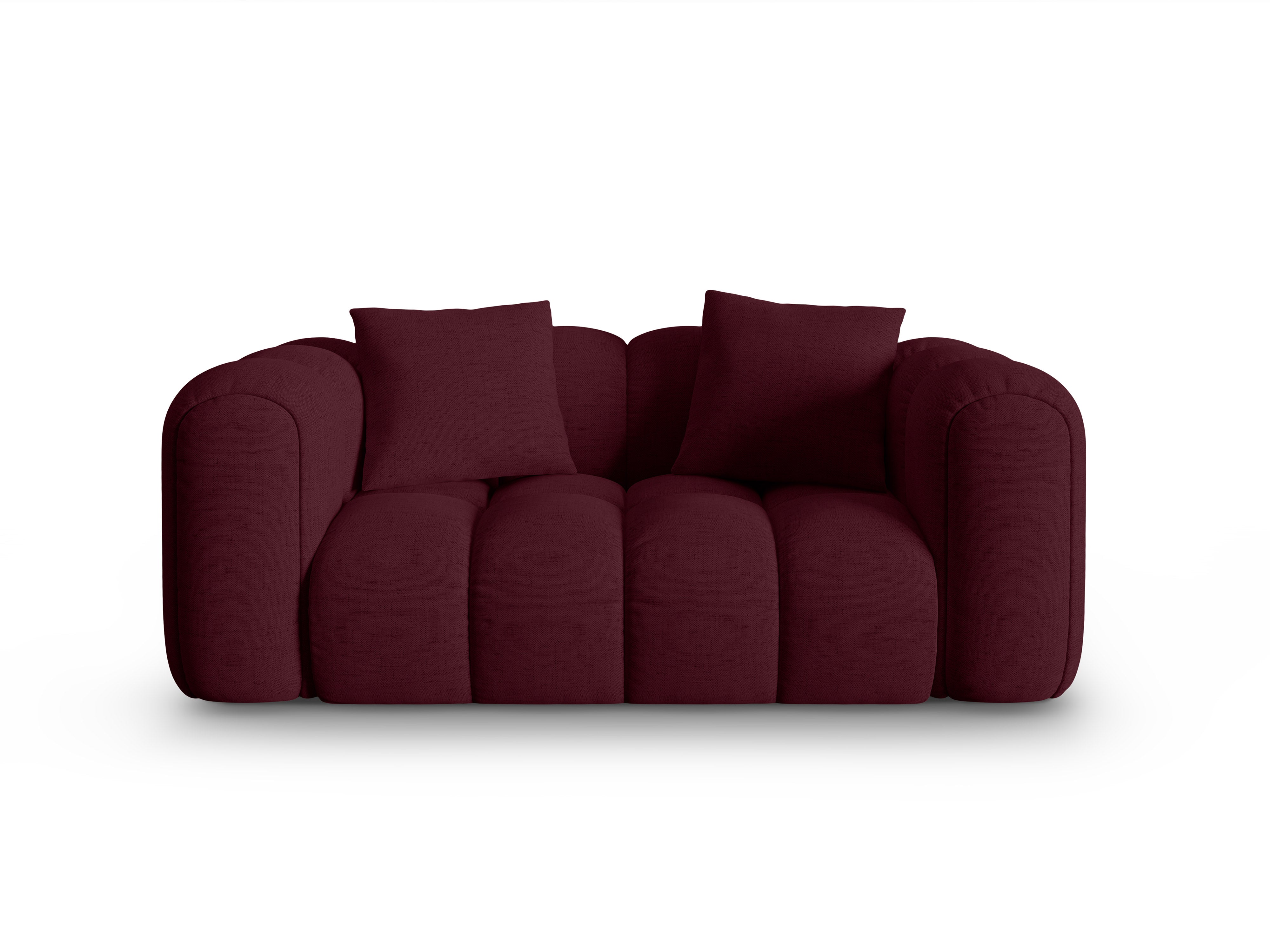 2-seater ASTRO sofa in burgundy chenille