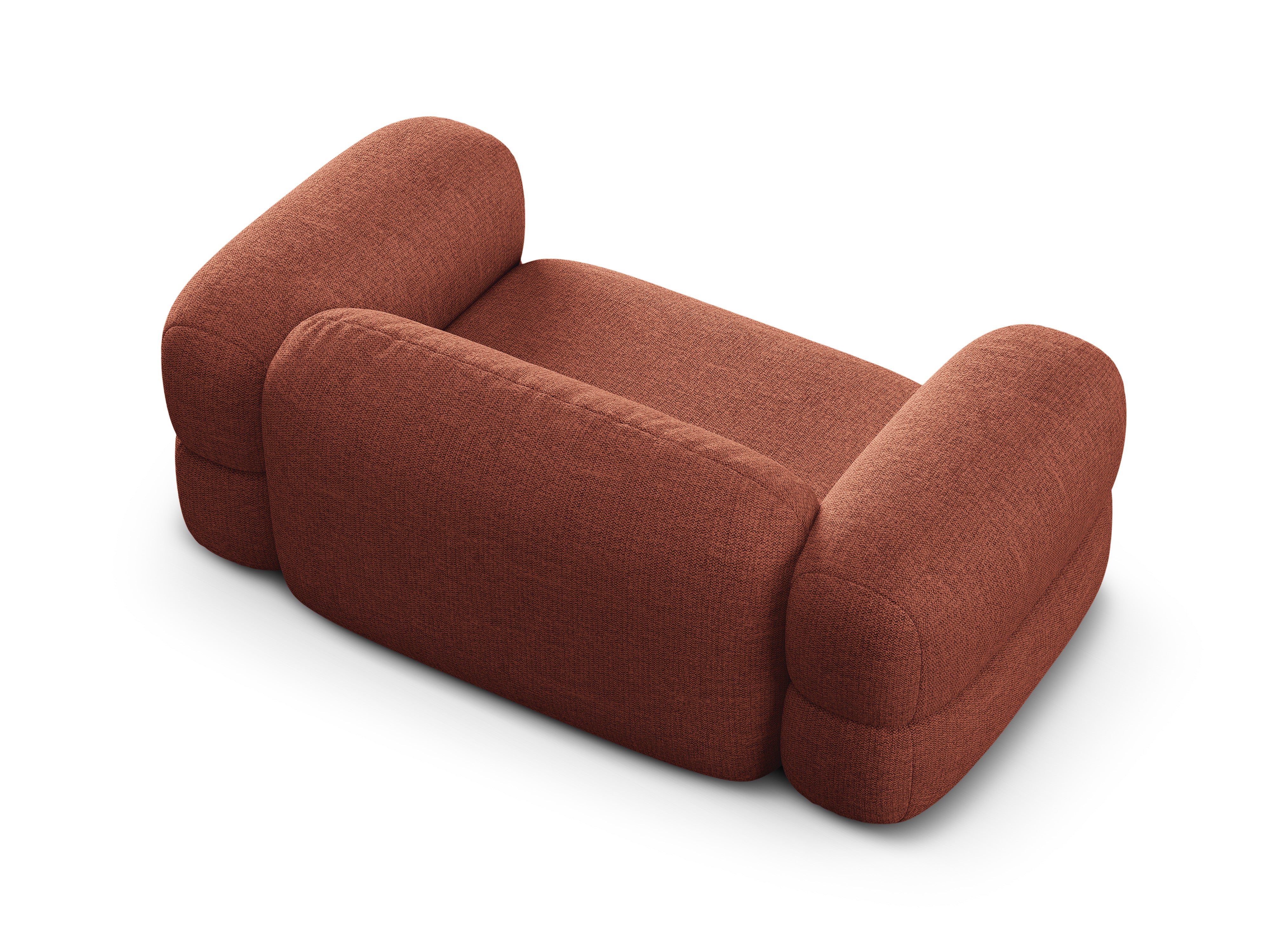 Sofa 2-sitzig ROGER korallenfarbener Chenille