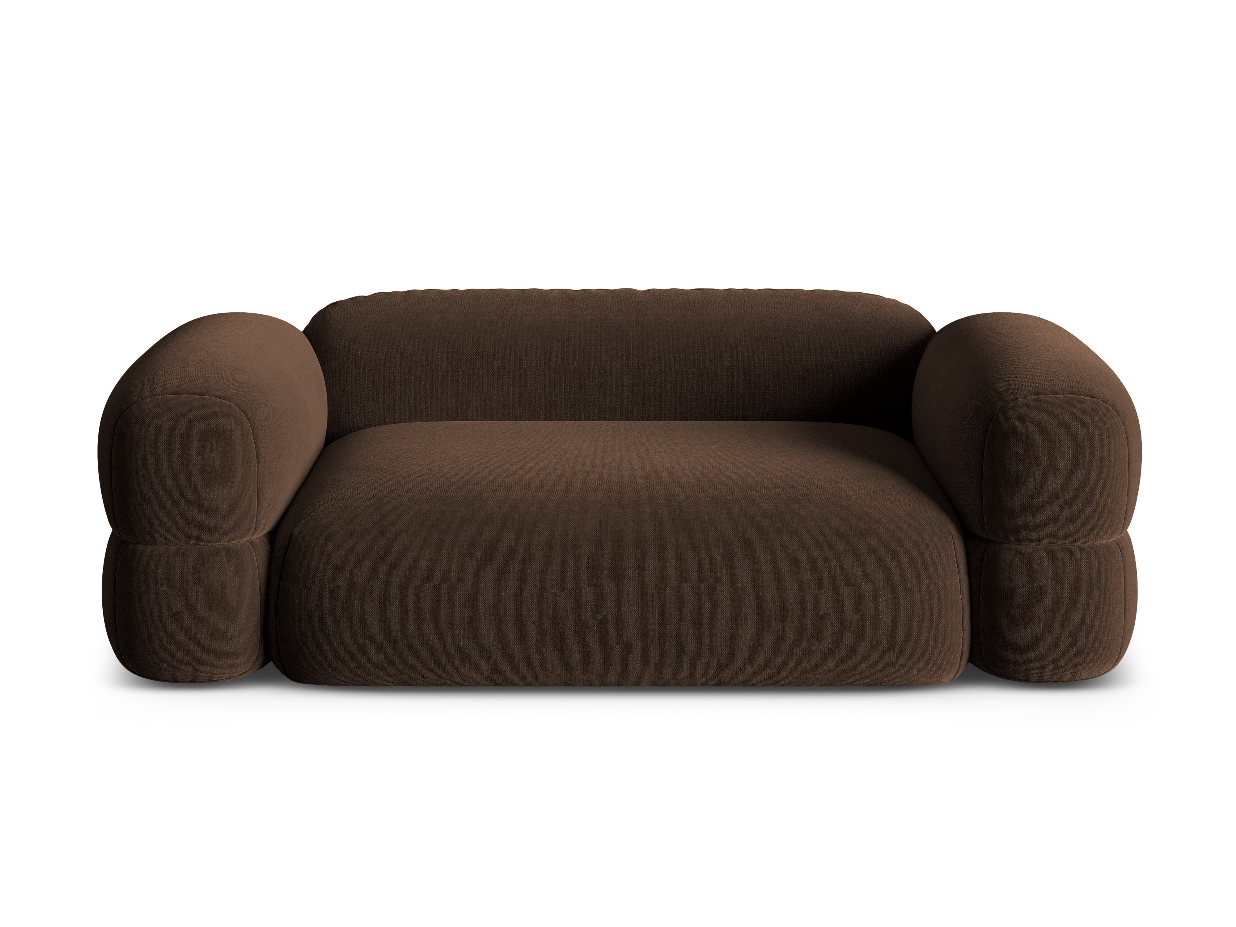 Sofa aus Samt 3-sitzig ROGER schokoladenbraun