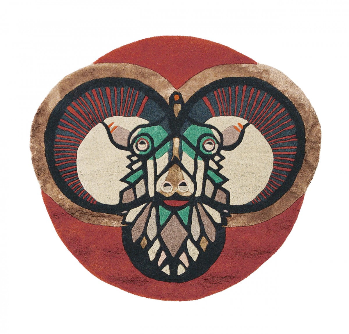 Round rug Zodiac burgundy-beige aries