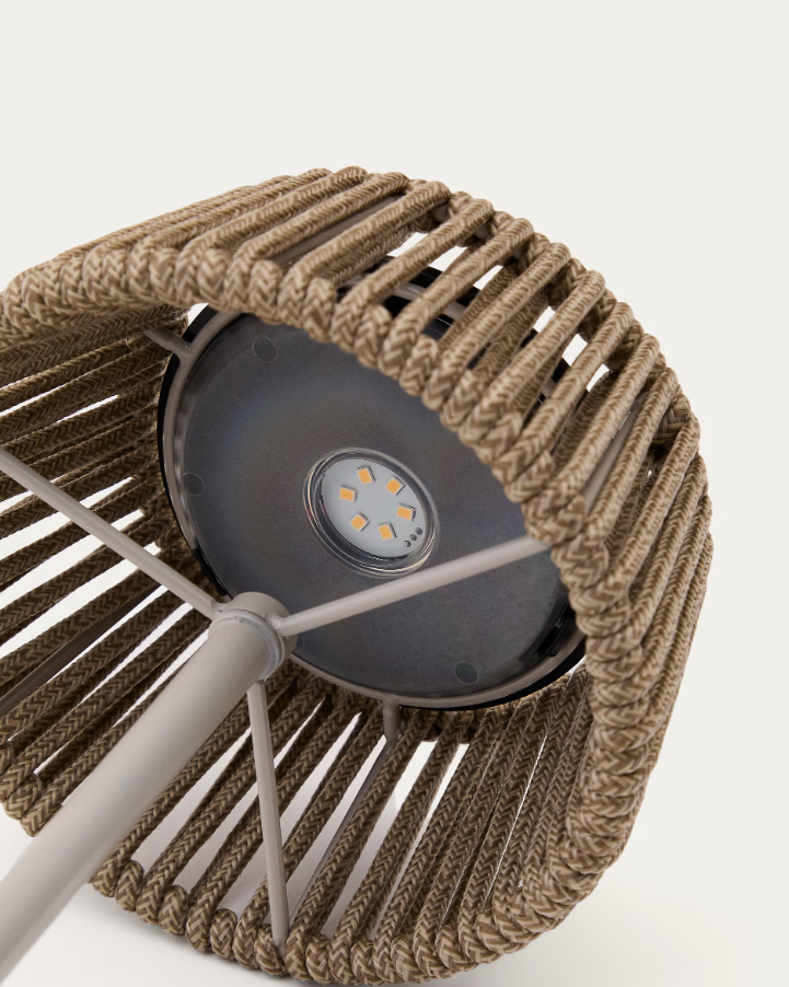 Tragbare Lampe Aldet Braun-Grau-Seil