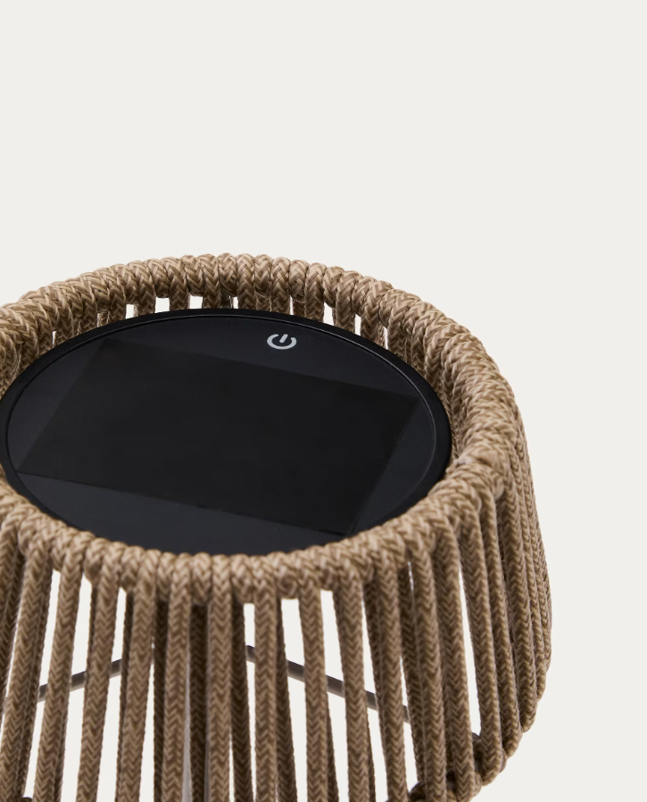 Tragbare Lampe Aldet Braun-Grau-Seil