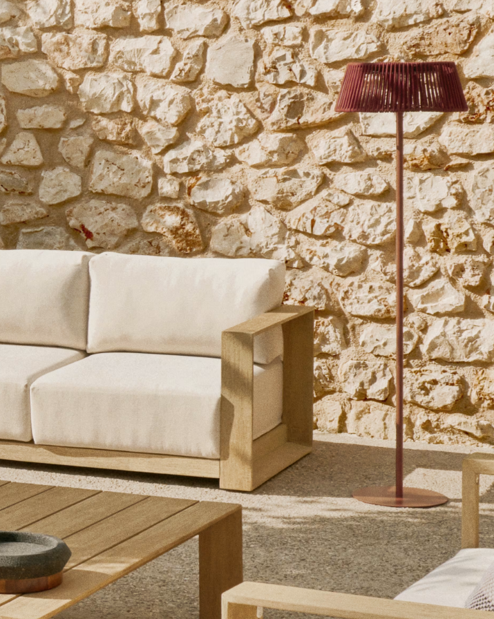 External floor lamp Aldet Lina in terracotta