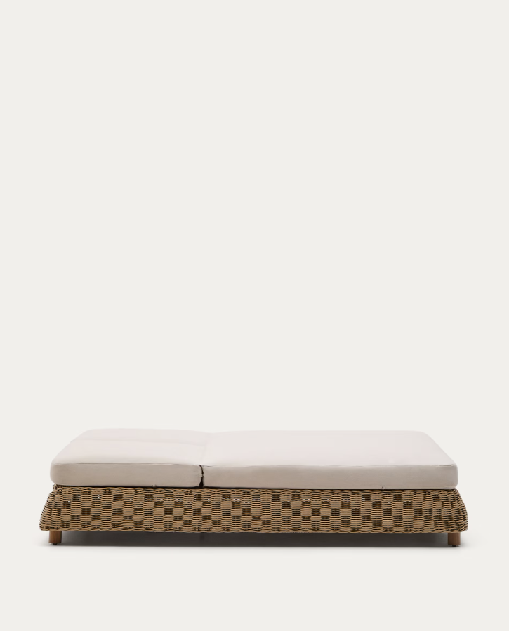 Double deckchair synthetic rattan
