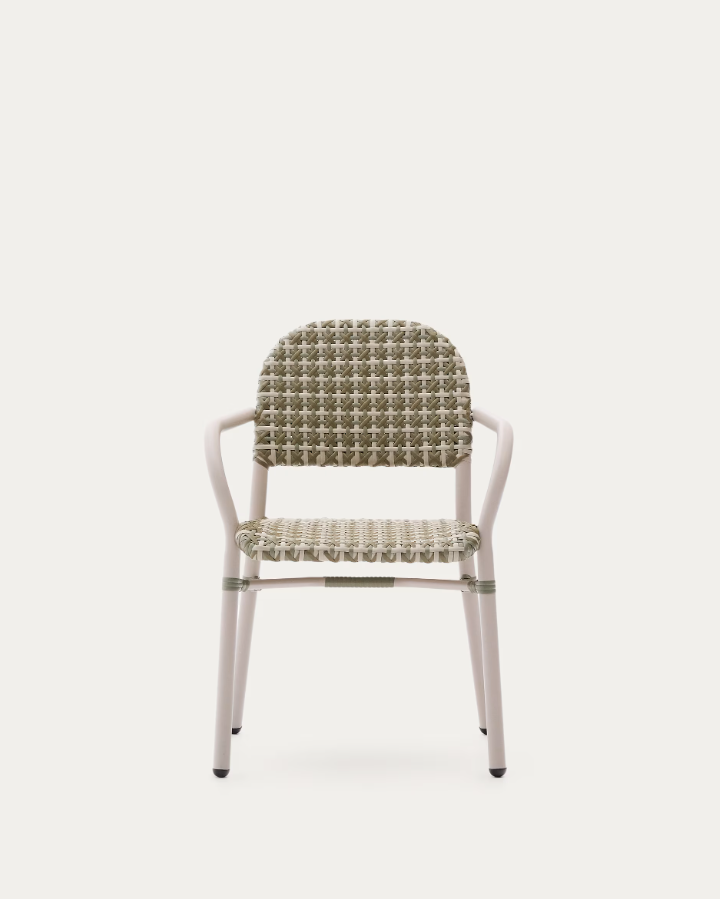 Tuccia Rattan Gardenstuhl mit einer Aluminiumbasis