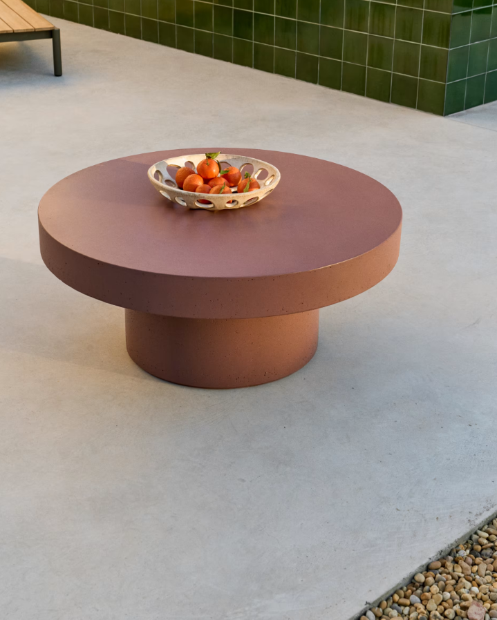 Aigablava Zement Couchtisch in Terrakotta