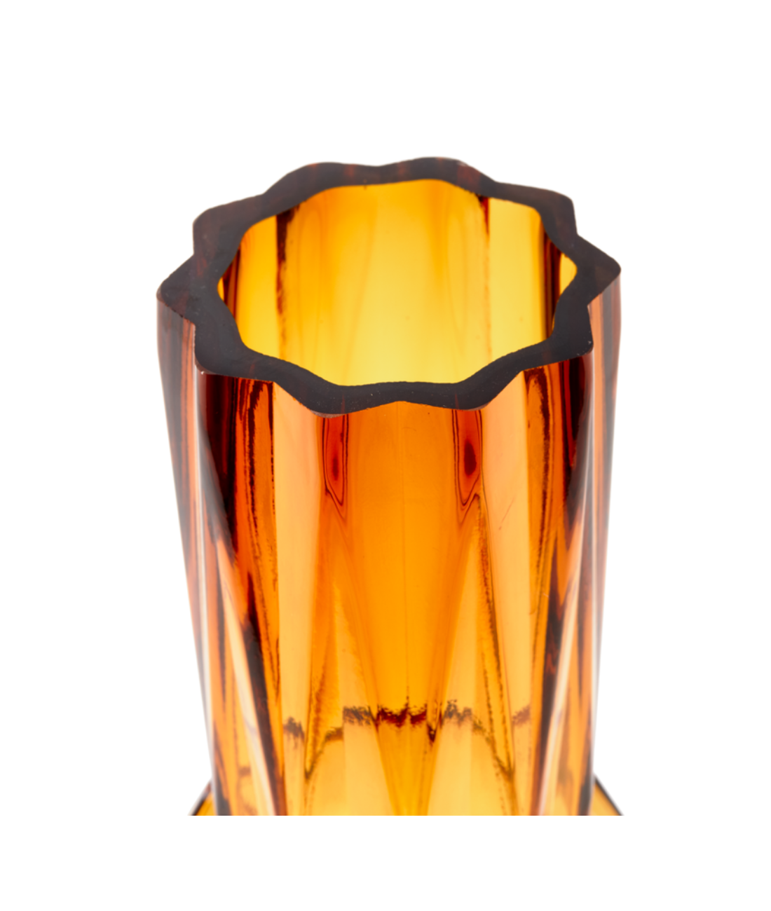 FOLDS GLASS Vase bernsteinfarben