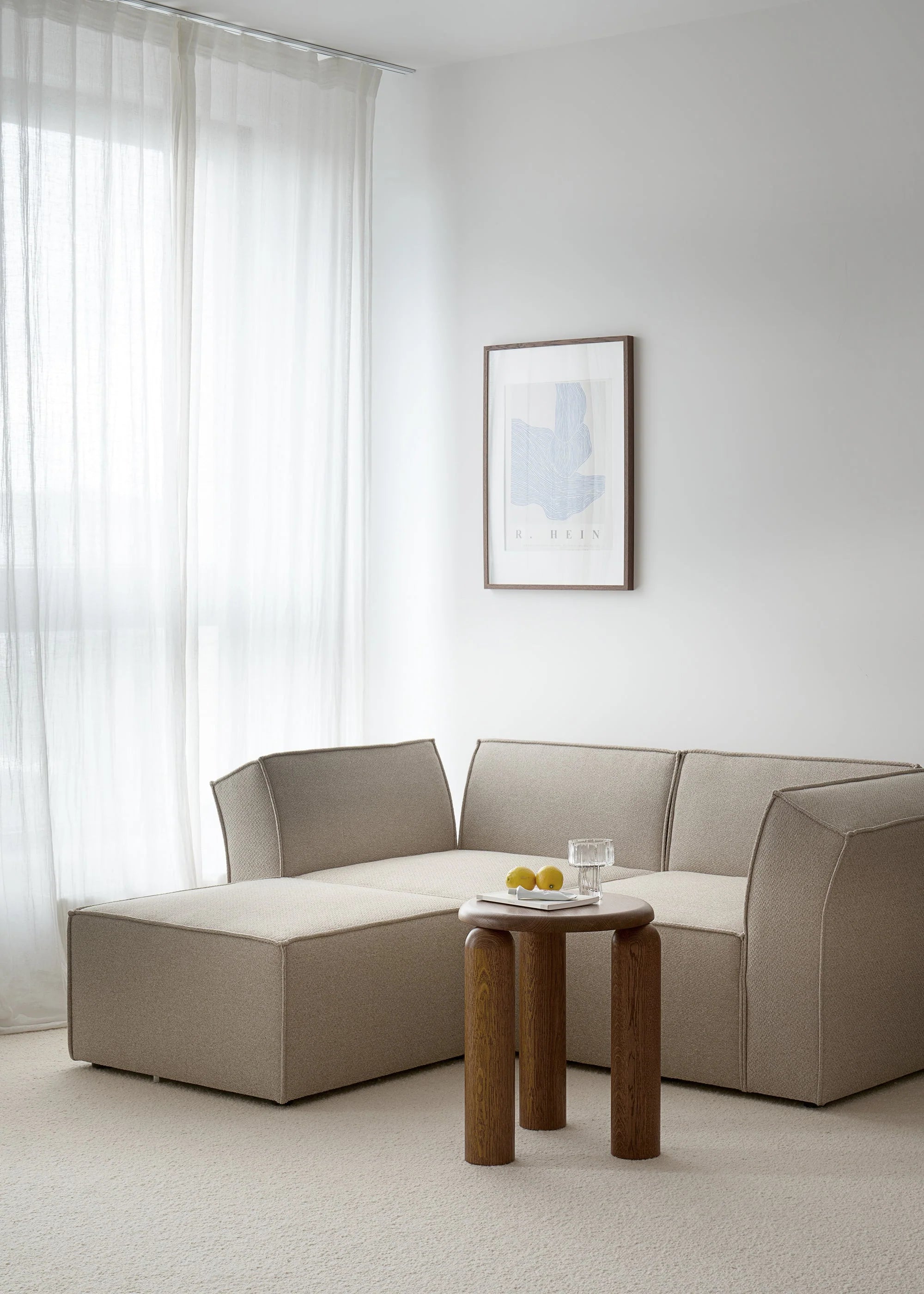Modulsofa ANDO - rechtes Modul braunes Boucle