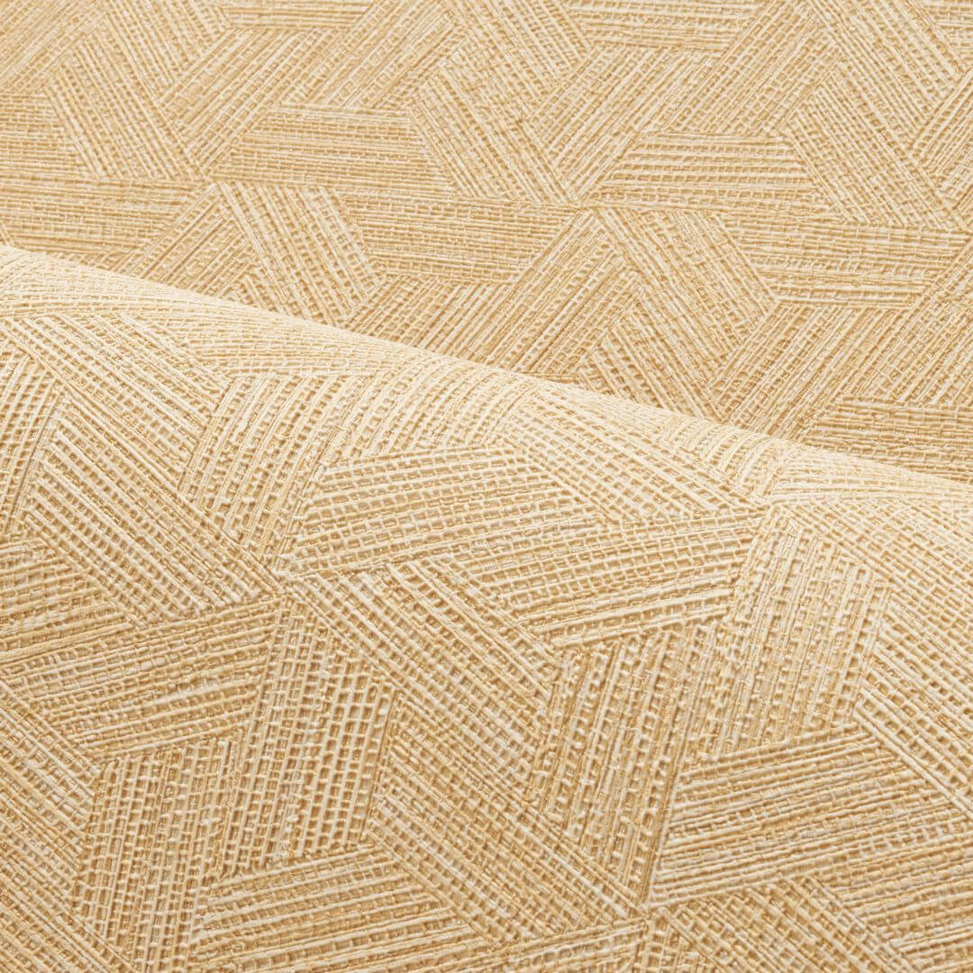 Geometric Structural Wallpaper Inspired by Banana Leaves LINDU - PAILLE Straw Beige