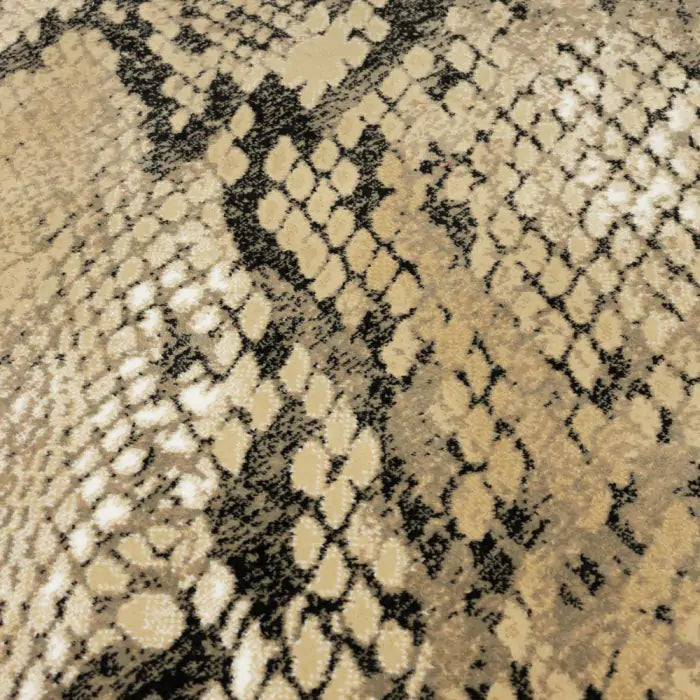 KEEP YOUR ENEMIES CLOSER rug in brown snake print