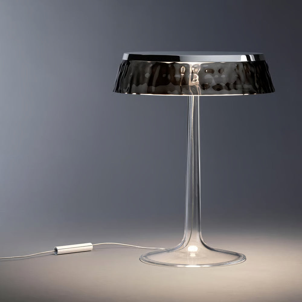 BON JOUR table lamp white with smoky shade