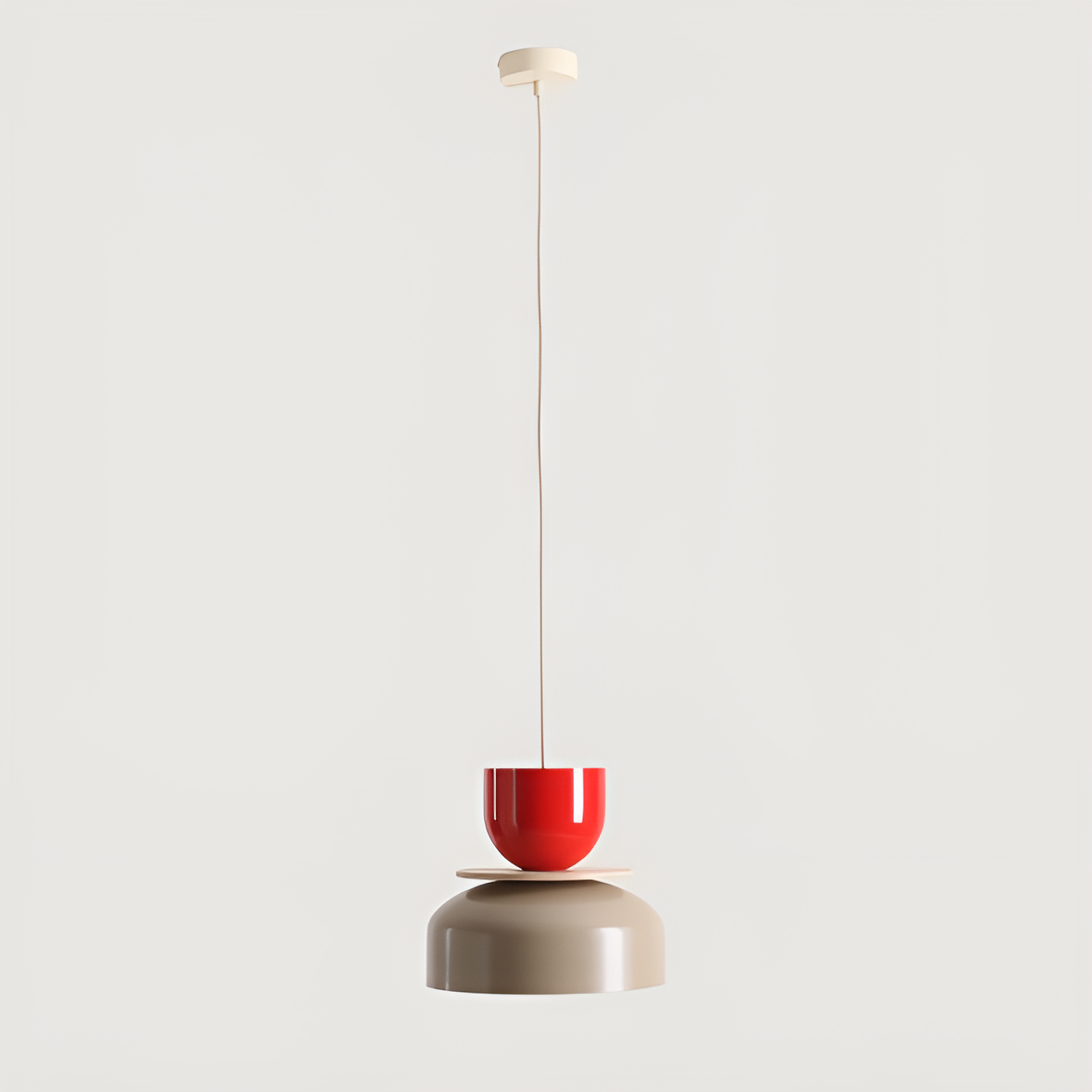 Hanging lamp UTO red with beige