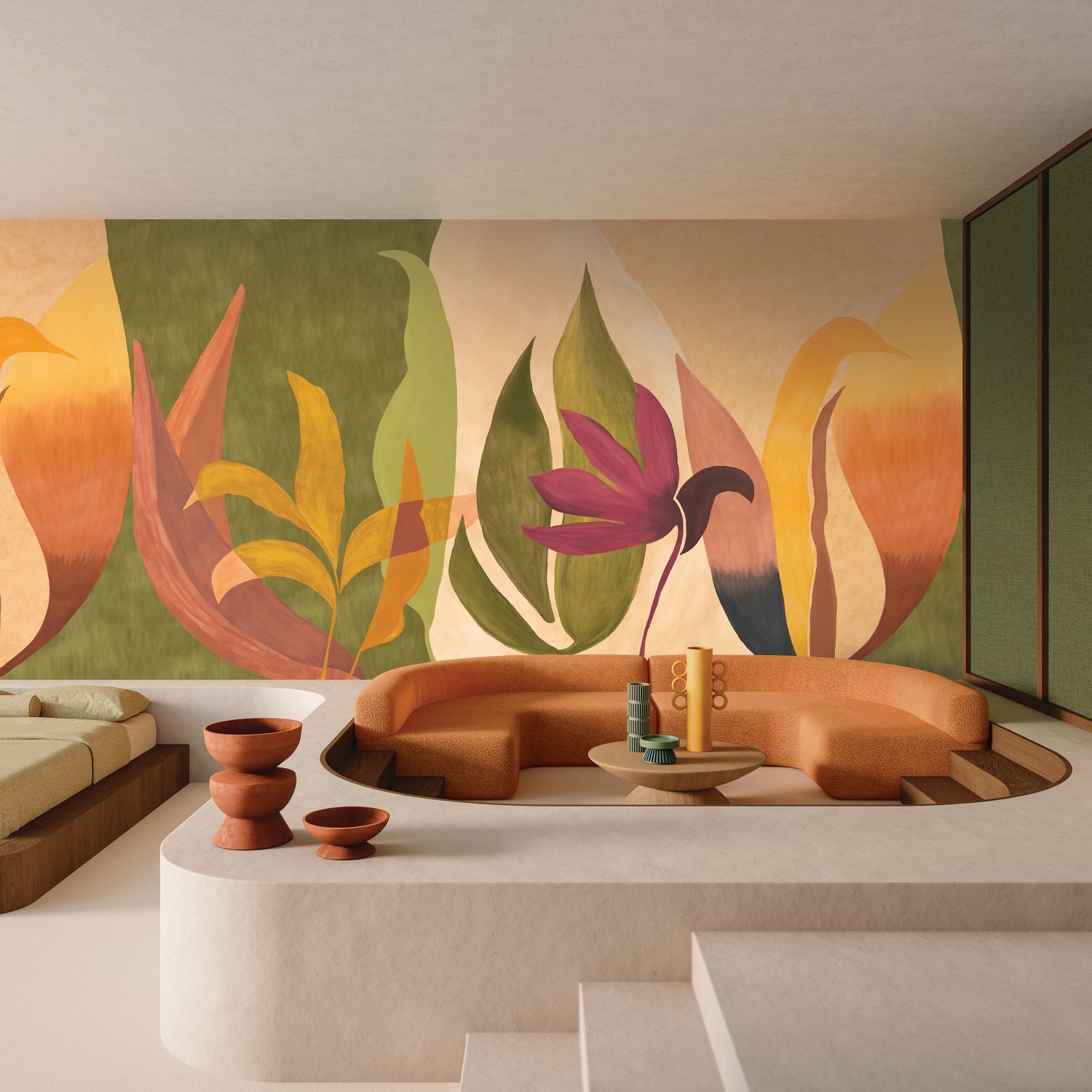 Wandbild NAHUA botanisches Muster