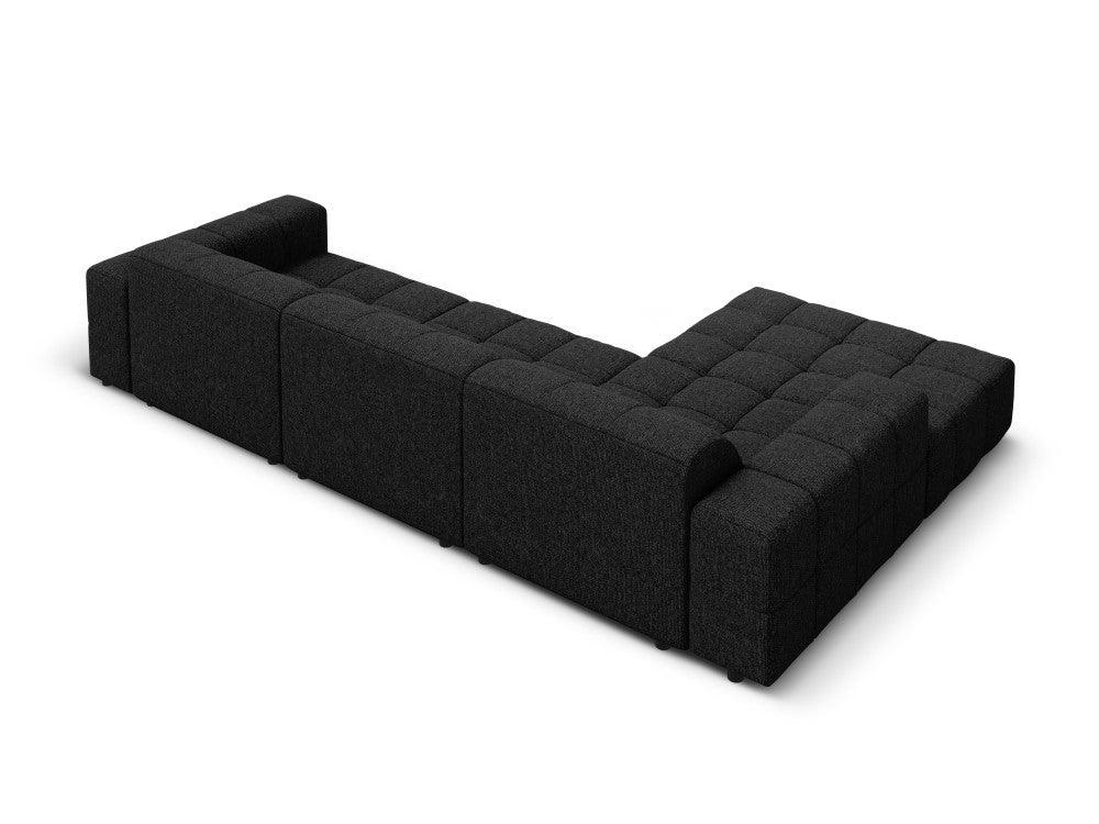 Left-side 4-seater corner sofa CHICAGO black chenille Cosmopolitan Design Eye on Design