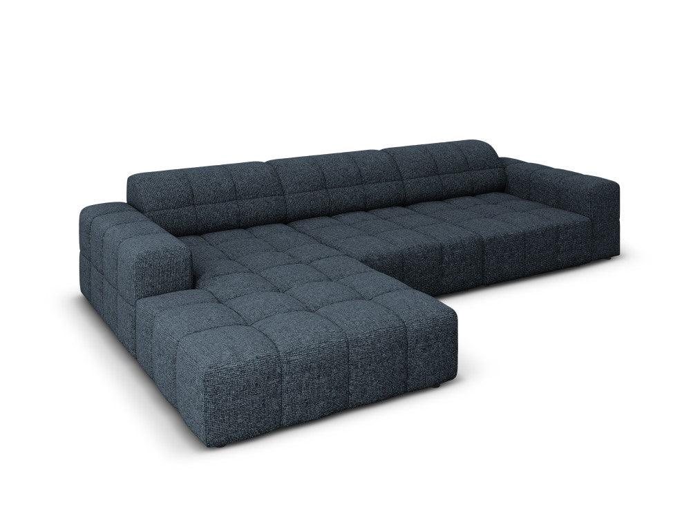 Corner sofa 4-seater CHICAGO blue chenille Cosmopolitan Design Eye on Design