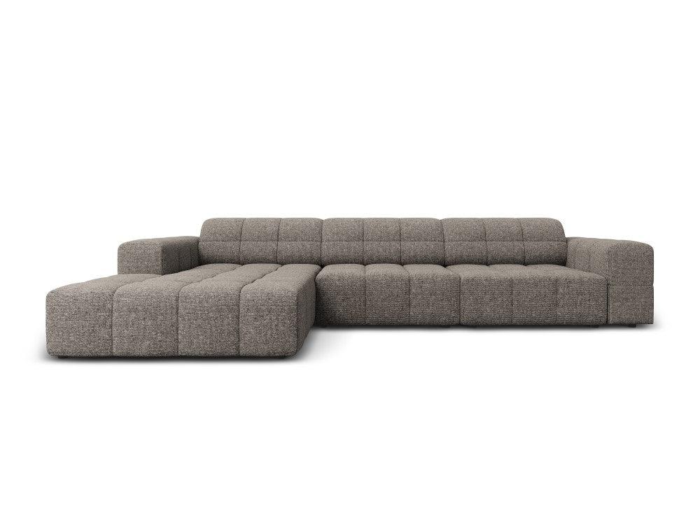 Corner sofa 4-seater CHICAGO grey chenille Cosmopolitan Design Eye on Design