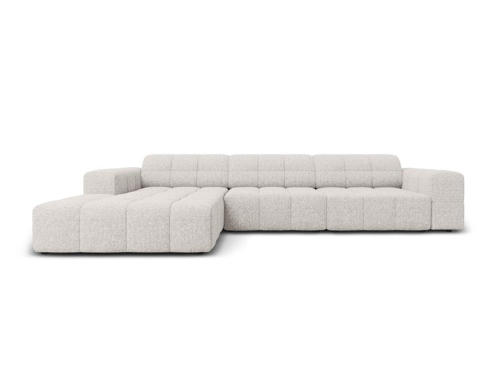 Left side 4 seater sofa CHICAGO light grey chenille Cosmopolitan Design Eye on Design