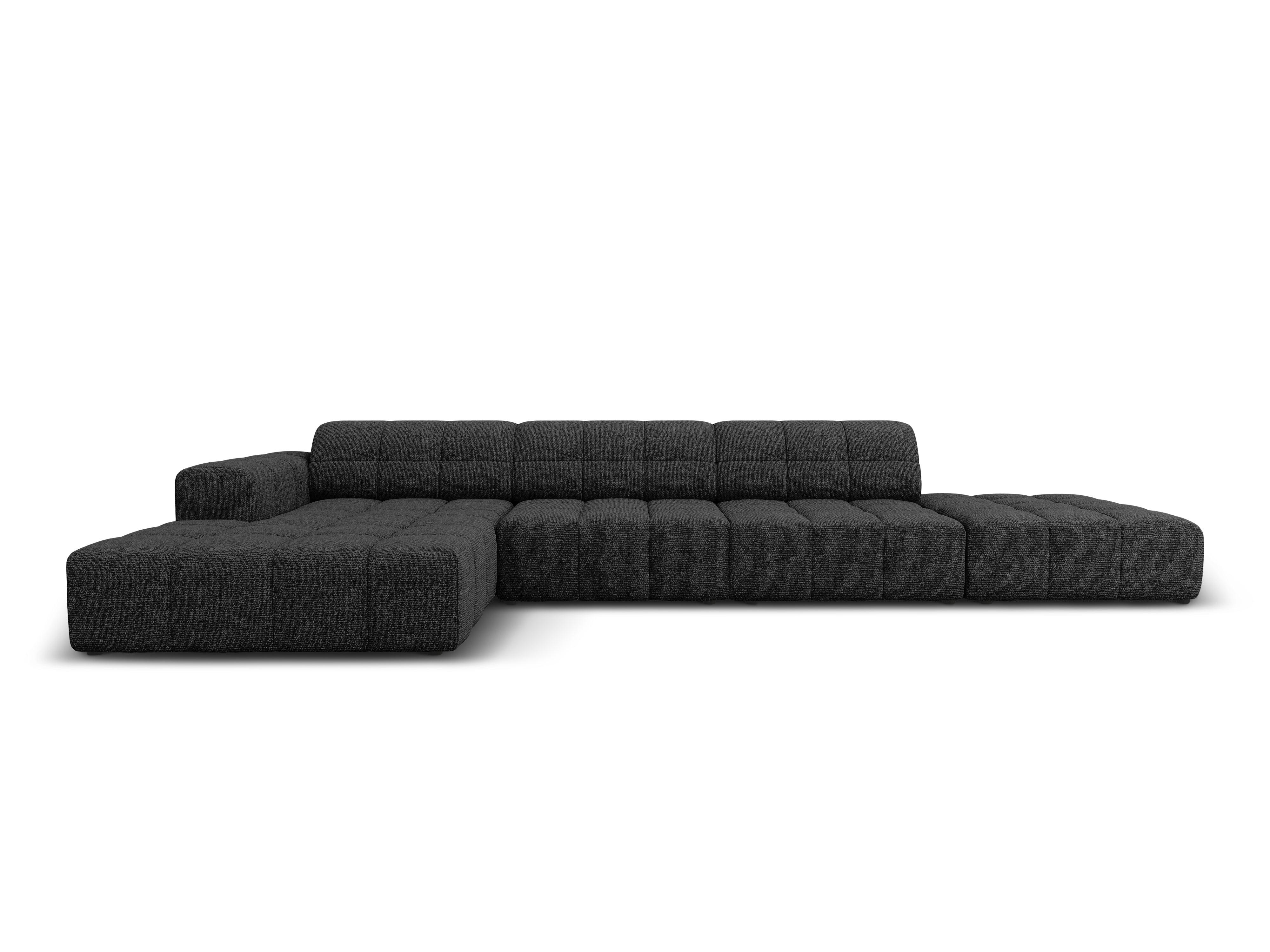 Corner sofa 5-seater CHICAGO black chenille Cosmopolitan Design Eye on Design