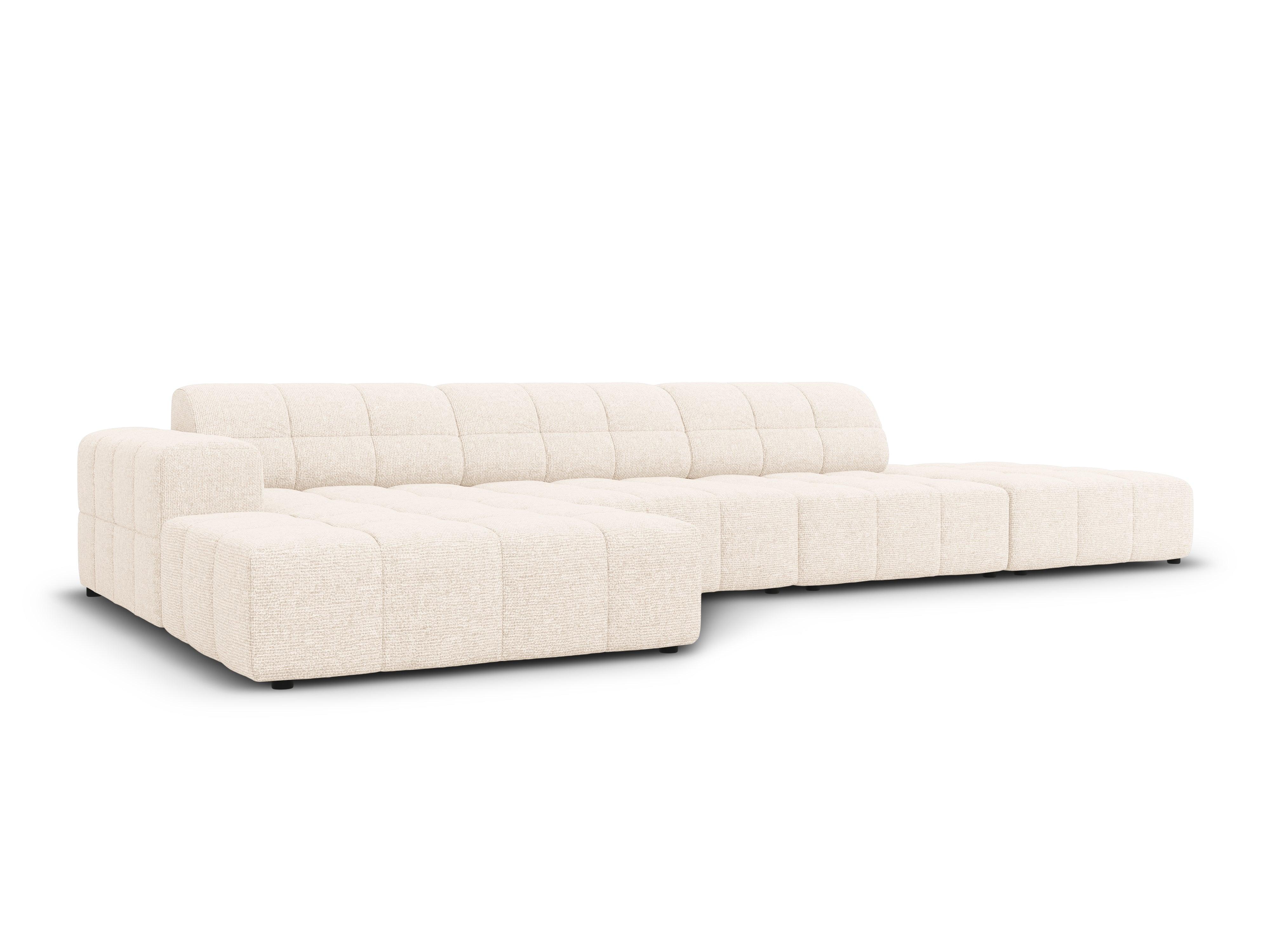 Left-side 5-seater sofa CHICAGO light beige chenille Cosmopolitan Design Eye on Design