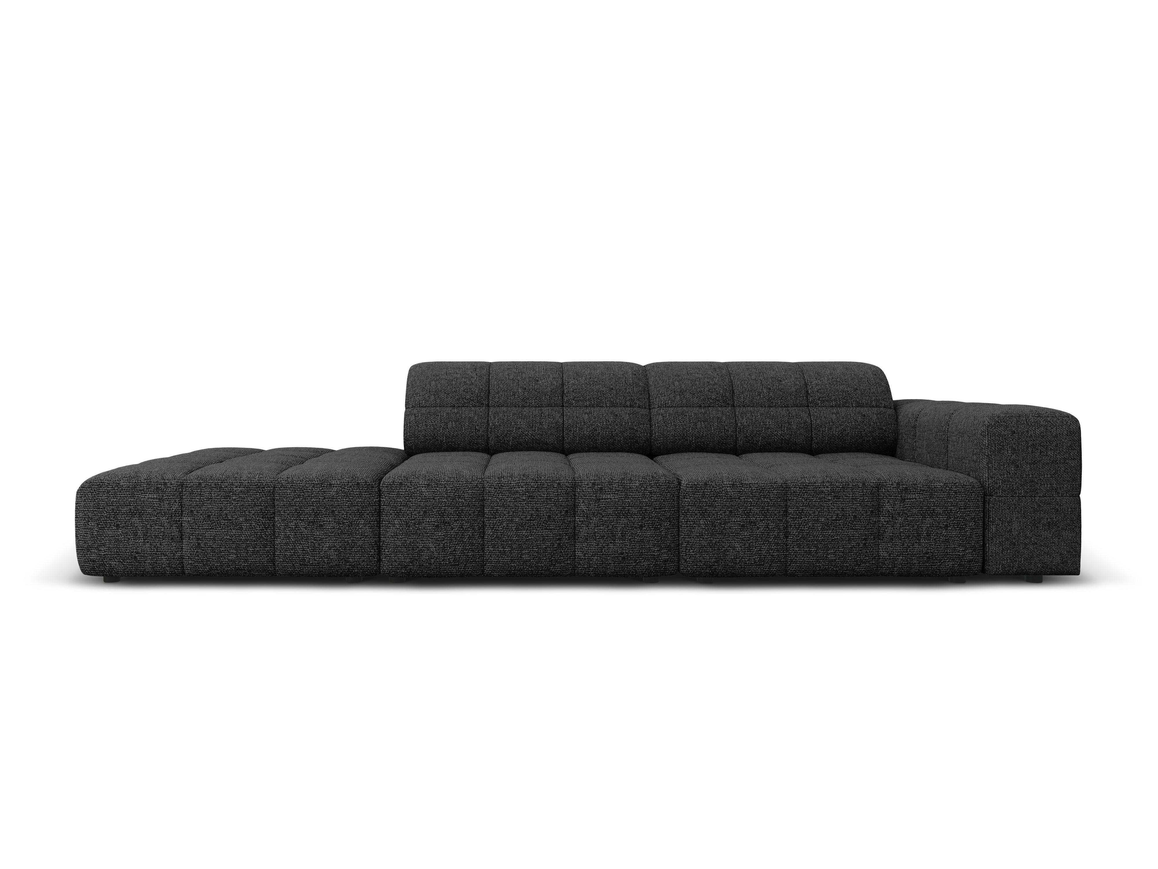 Sofa left 3 seater CHICAGO black chenille Cosmopolitan Design Eye on Design