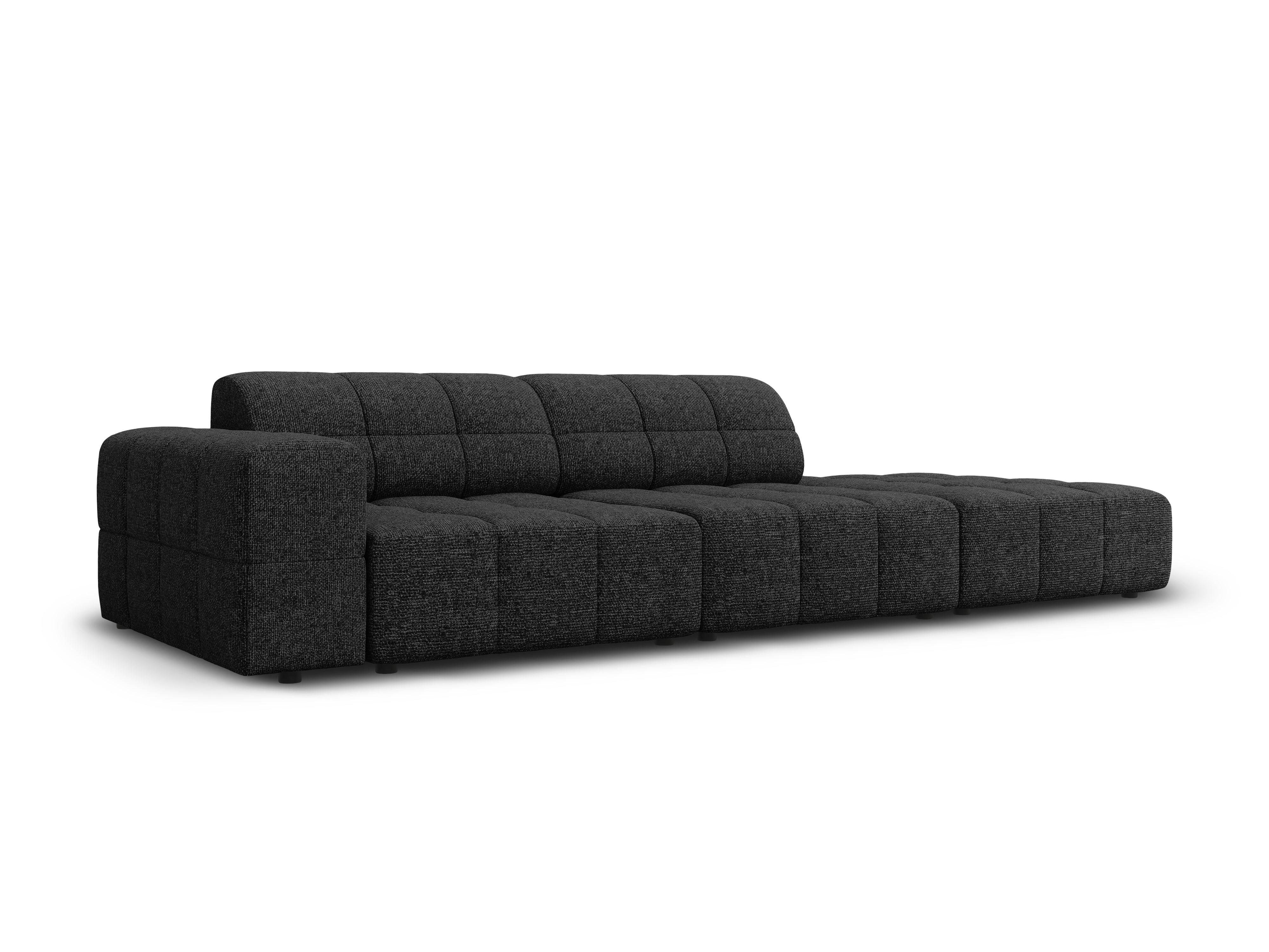 CHICAGO 3 seater right hand sofa black chenille Cosmopolitan Design Eye on Design