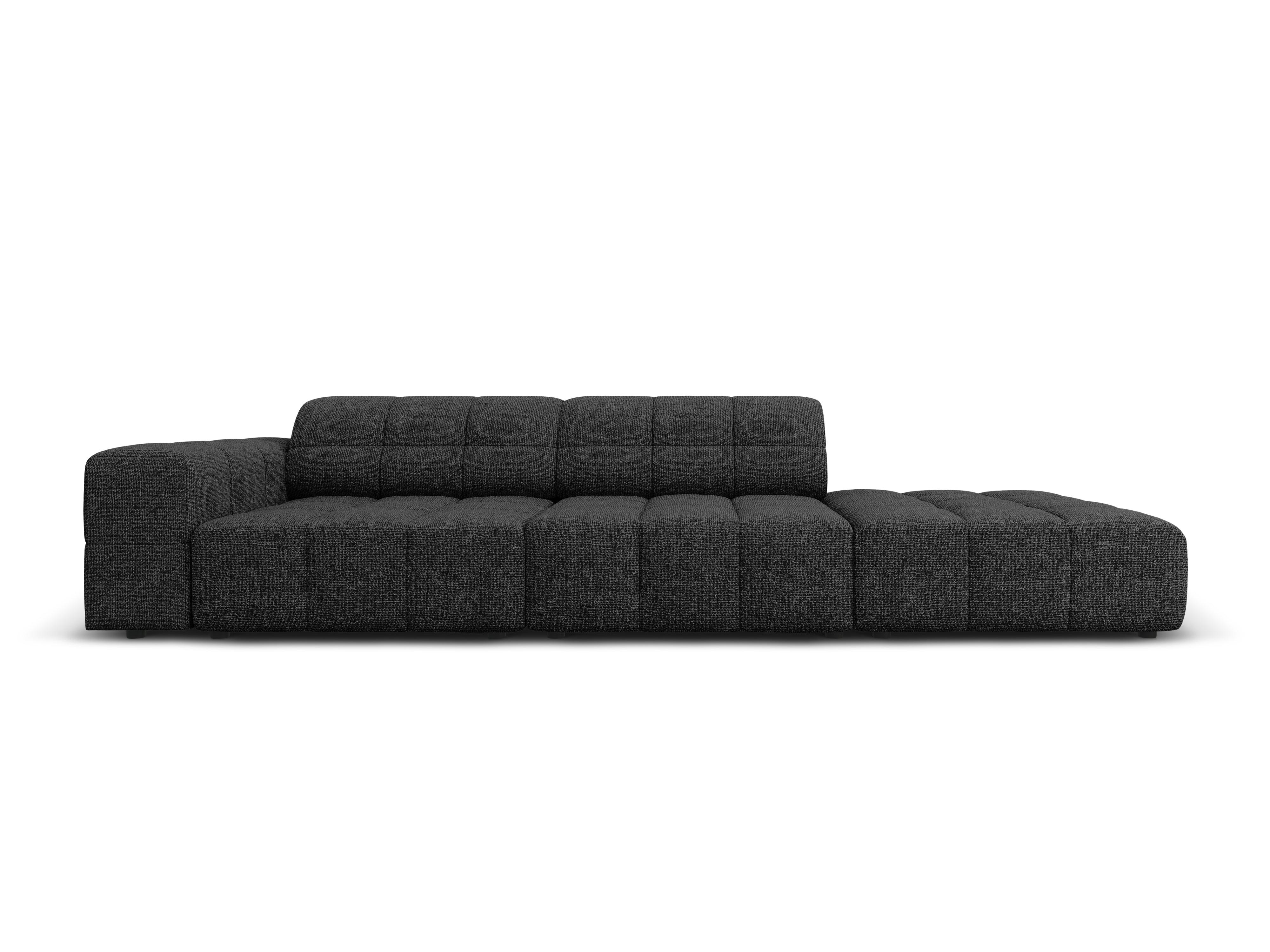 Sofa right 3 seater CHICAGO black chenille Cosmopolitan Design Eye on Design