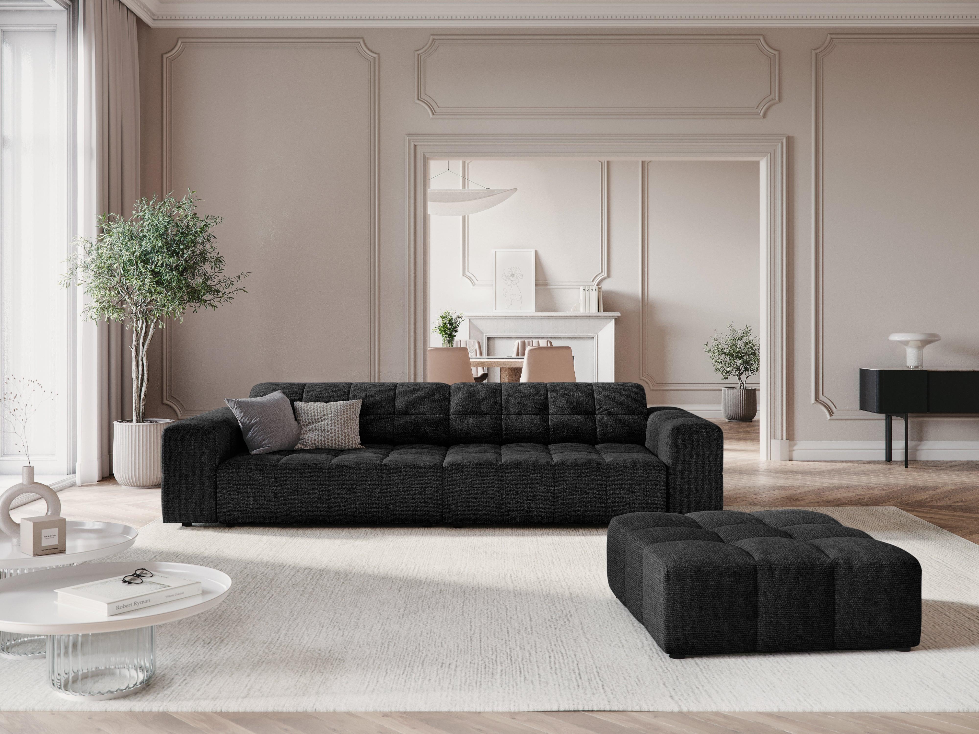 CHICAGO 4-seater sofa black chenille Cosmopolitan Design Eye on Design