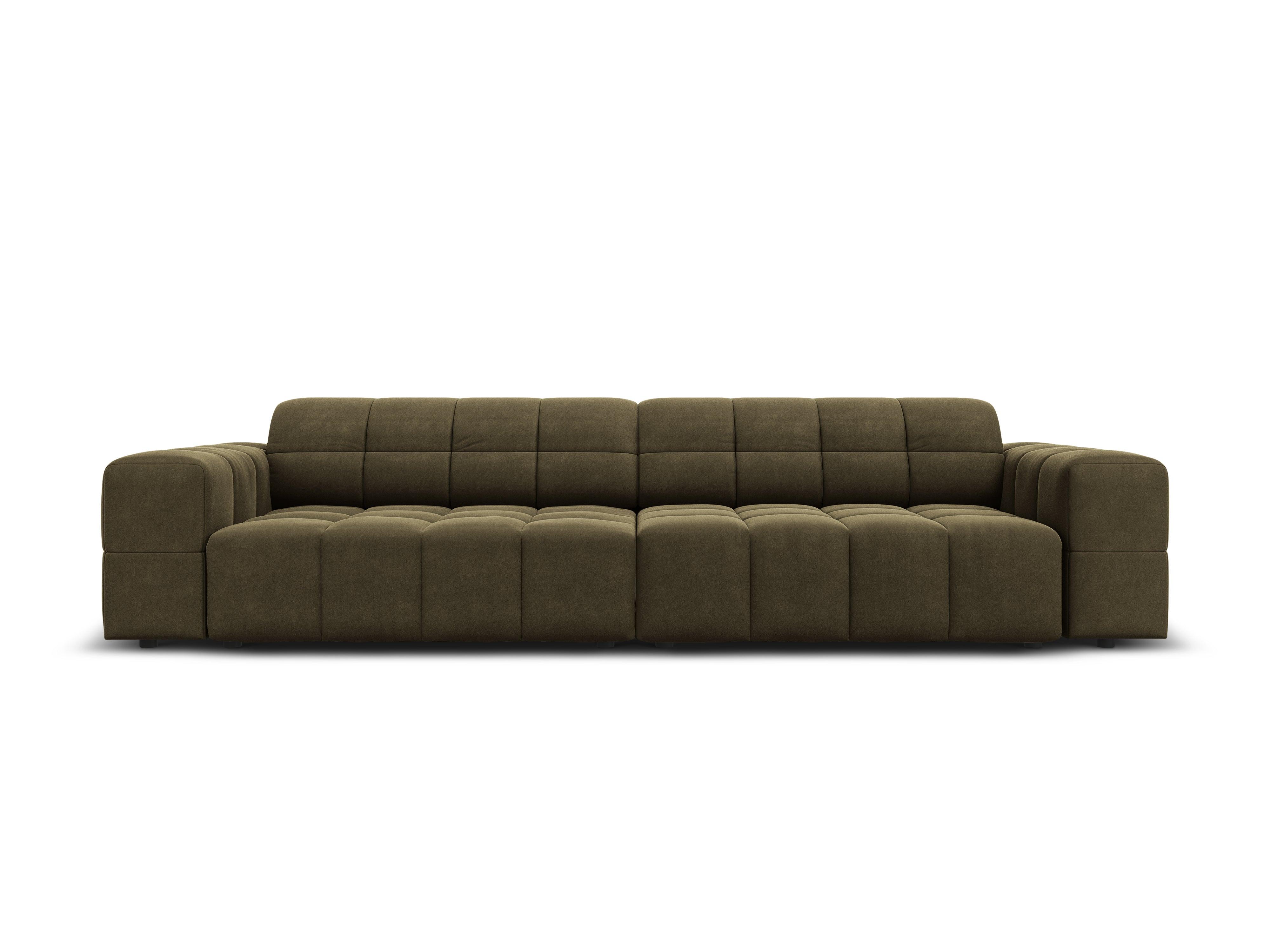 Velvet 4-seater sofa CHICAGO olive Cosmopolitan Design Eye on Design