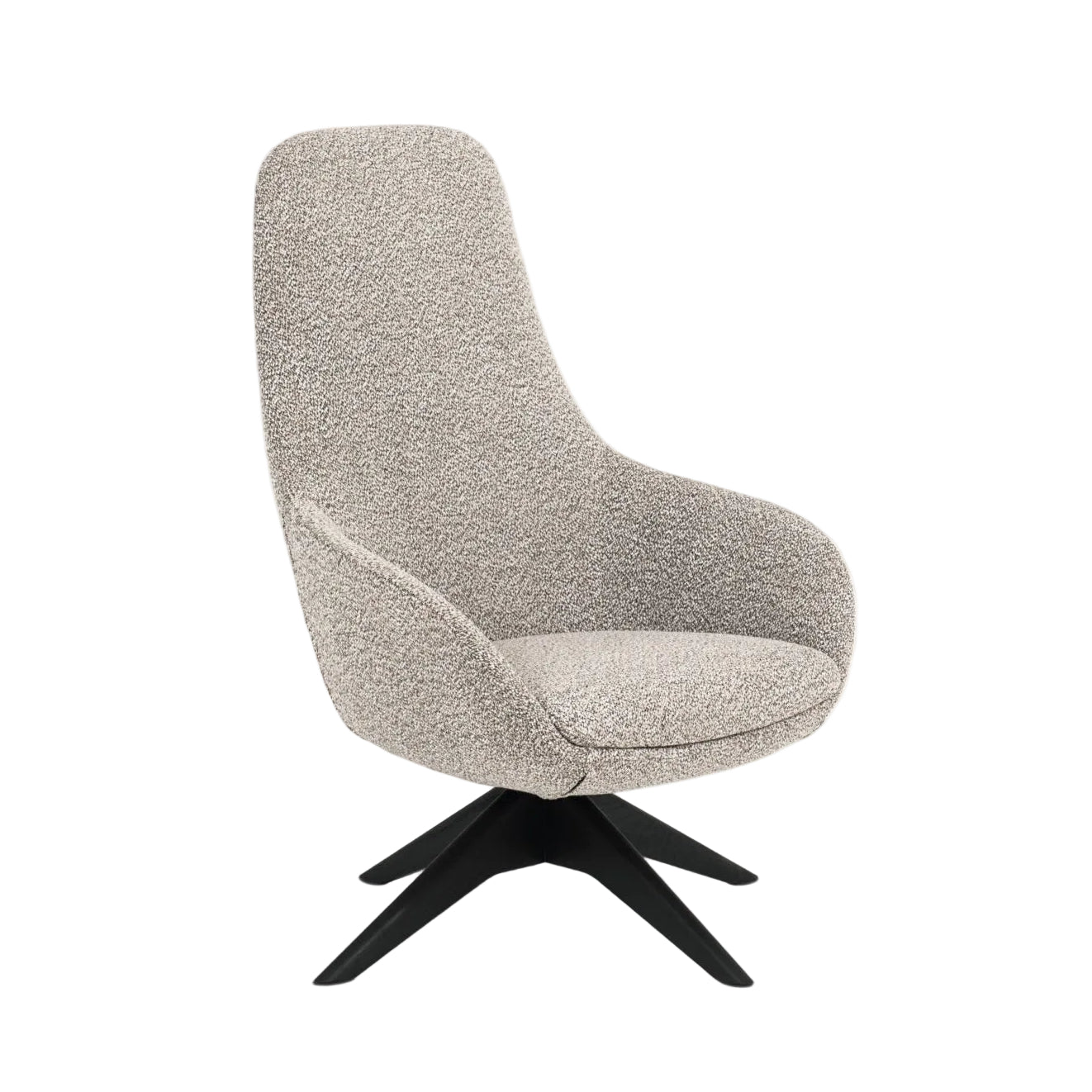 Classic Upholstered Swivel Armchair with Wooden Base