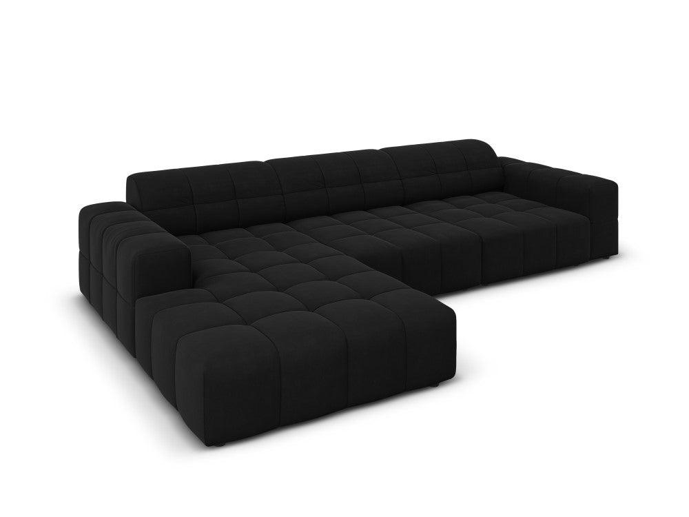 Left corner velvet 4-seater CHICAGO black Cosmopolitan Design Eye on Design