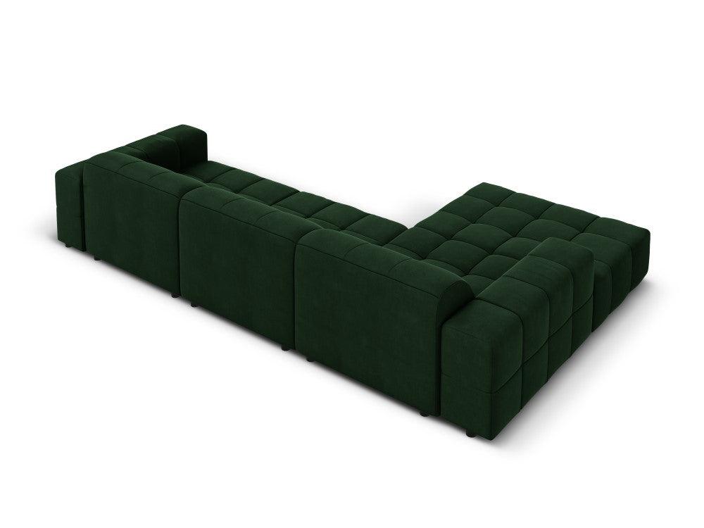 Left corner velvet 4 seater CHICAGO bottled green Cosmopolitan Design Eye on Design