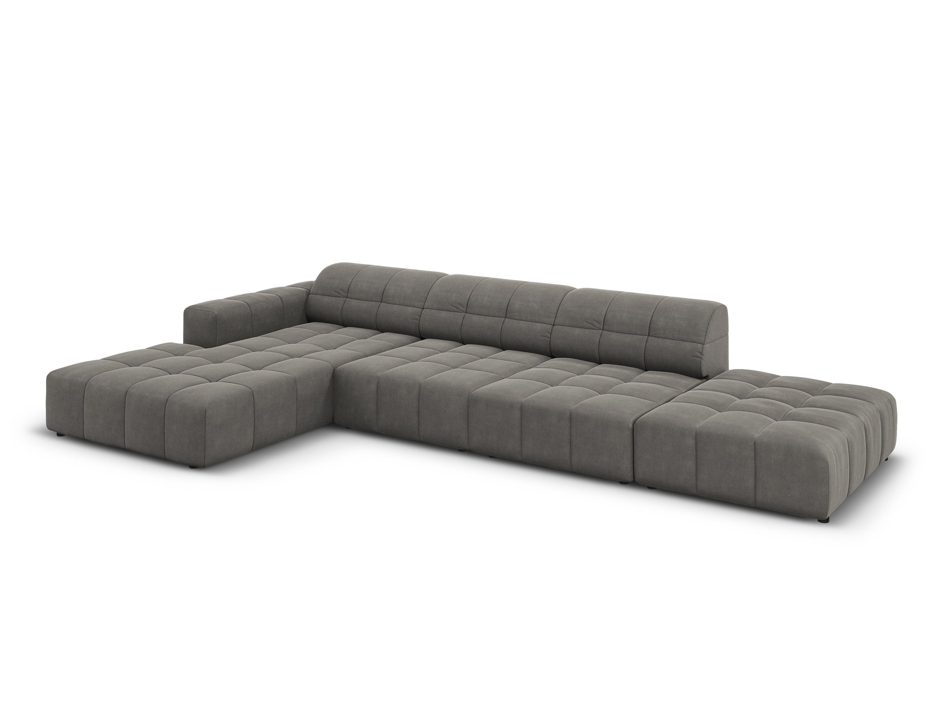 Left corner velvet 5 seater CHICAGO grey Cosmopolitan Design Eye on Design