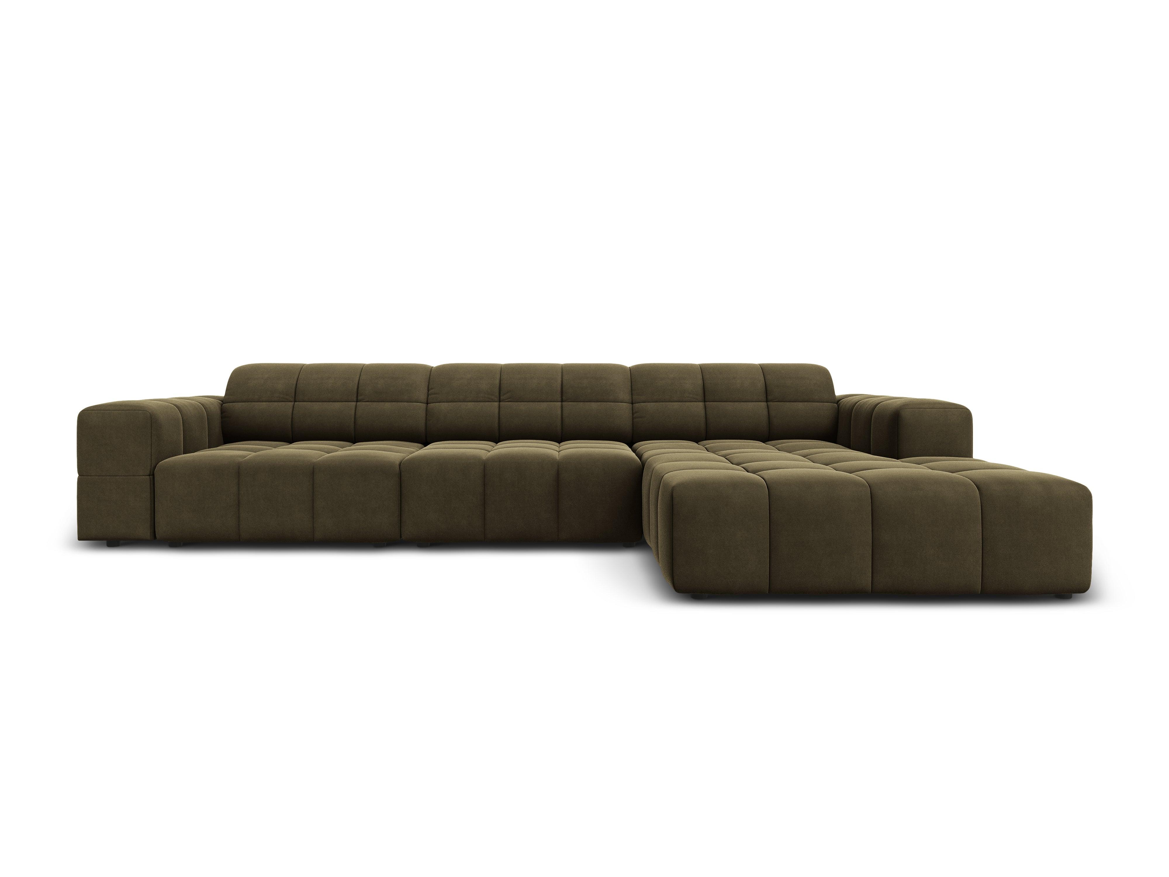 Right-hand corner velvet 4-seater CHICAGO olive Cosmopolitan Design Eye on Design