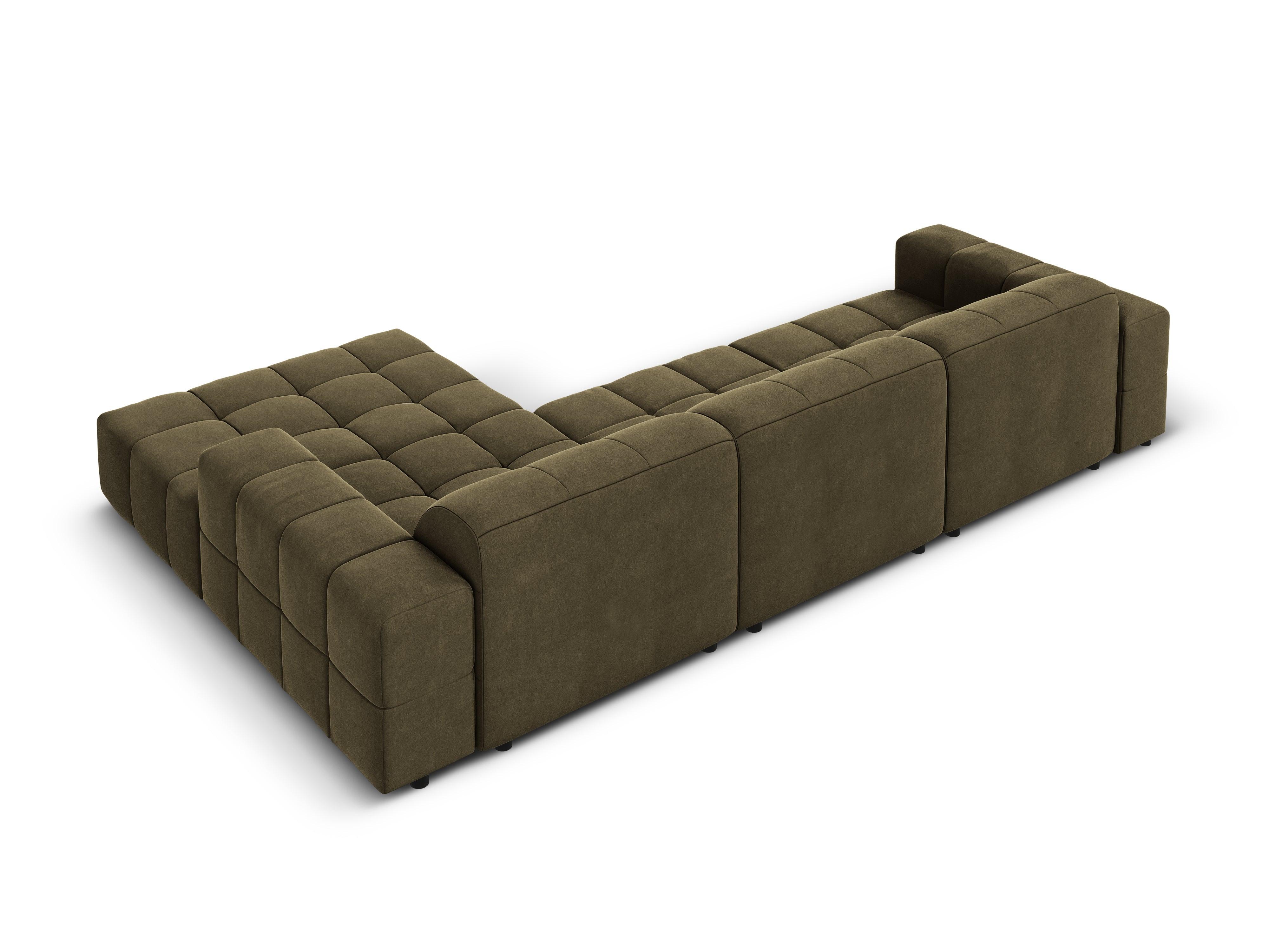 Right-hand corner velvet 4-seater CHICAGO olive Cosmopolitan Design Eye on Design