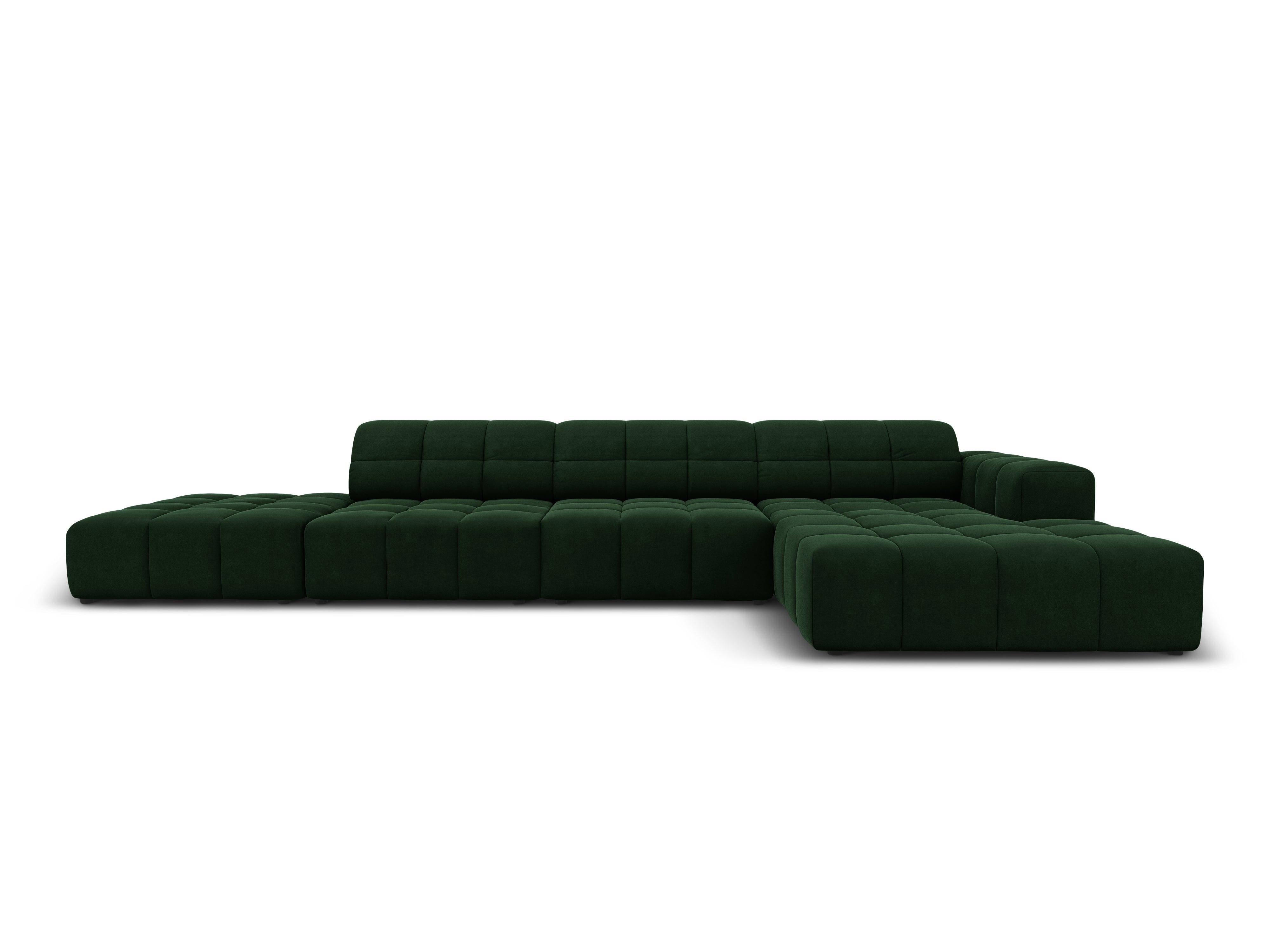 Right-hand corner velvet 5-seater CHICAGO bottle green Cosmopolitan Design Eye on Design